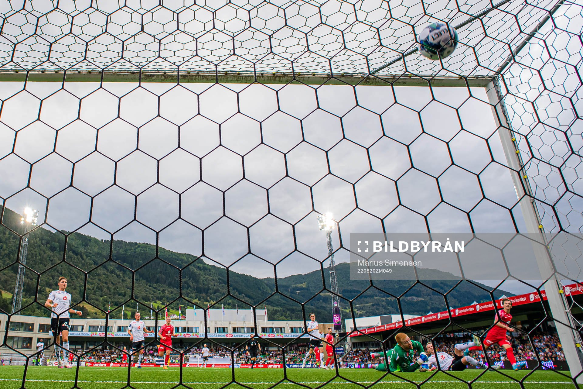 Felix Horn Myhre of Brann scores the 0-3 goal