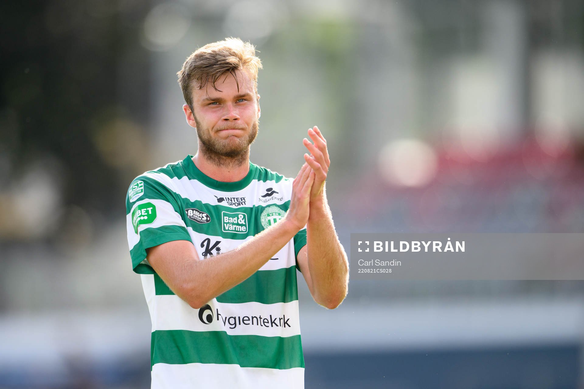 Västerås SKs Marcus Degerlund efter fotbollsmatchen i Superettan mellan Halmstad och Västerås SK den 21 augusti 2022 i Halmstad. 