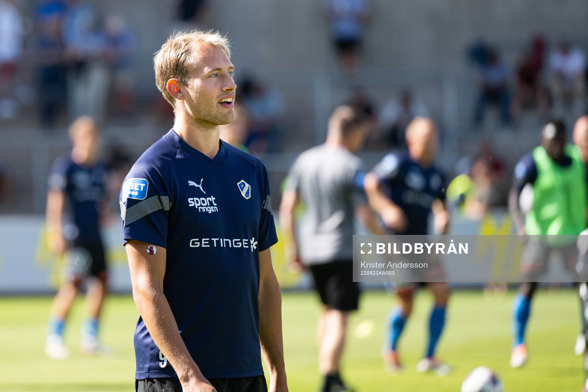 Halmstads Villiam Dahlström före fotbollsmatchen i