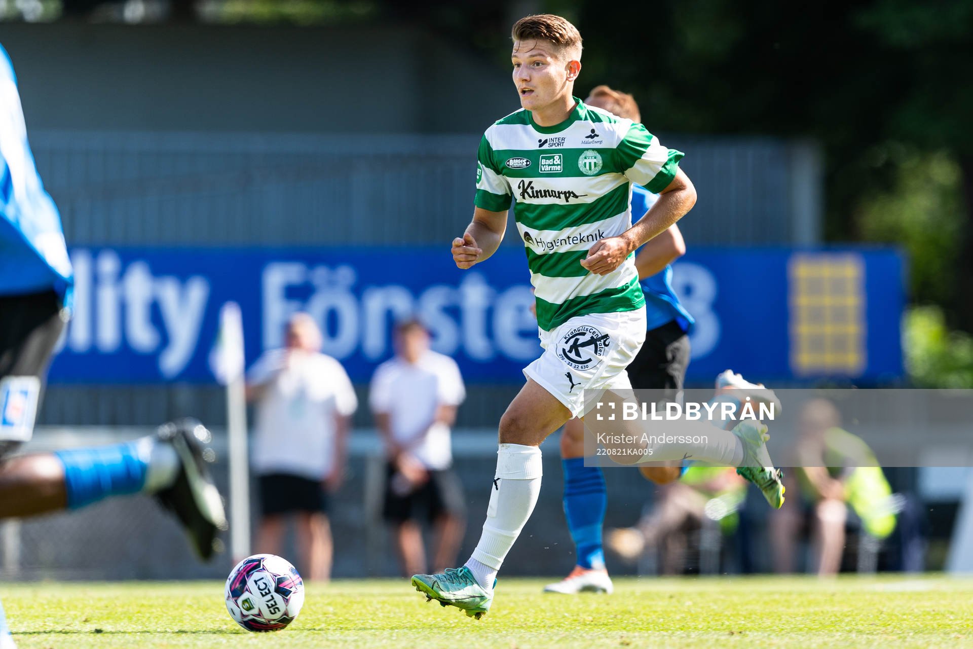 Västerås SKs Martin Gambos under fotbollsmatchen i Superettan mellan Halmstad och Västerås SK den 21 augusti 2022 i Halmstad. 
