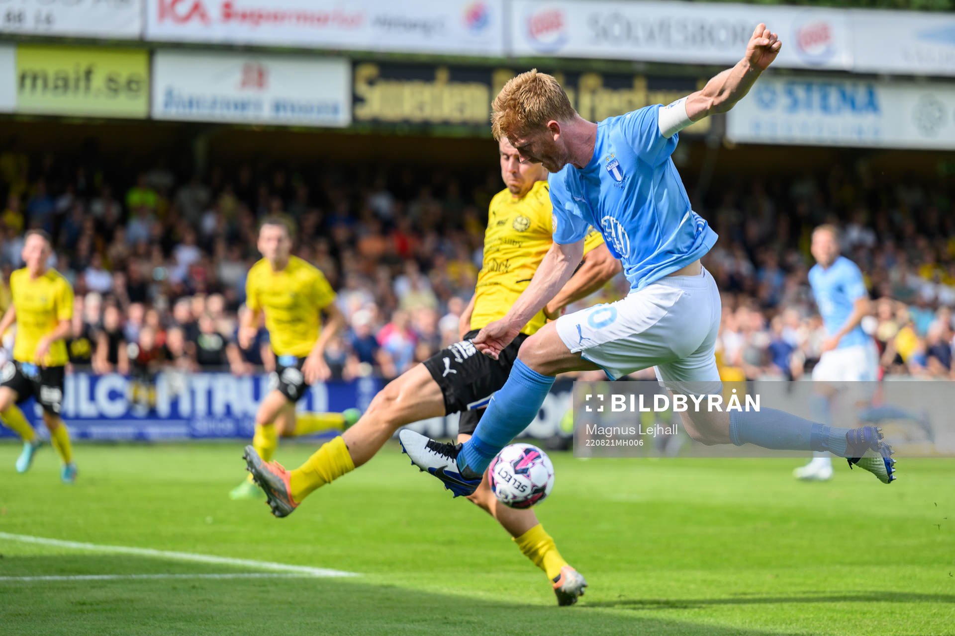 Malmö FFs Anders Christiansen under fotbollsmatchen i Allsvenskan mellan Mjällby och Malmö FF den 21 augusti 2022 i Hällevik. 