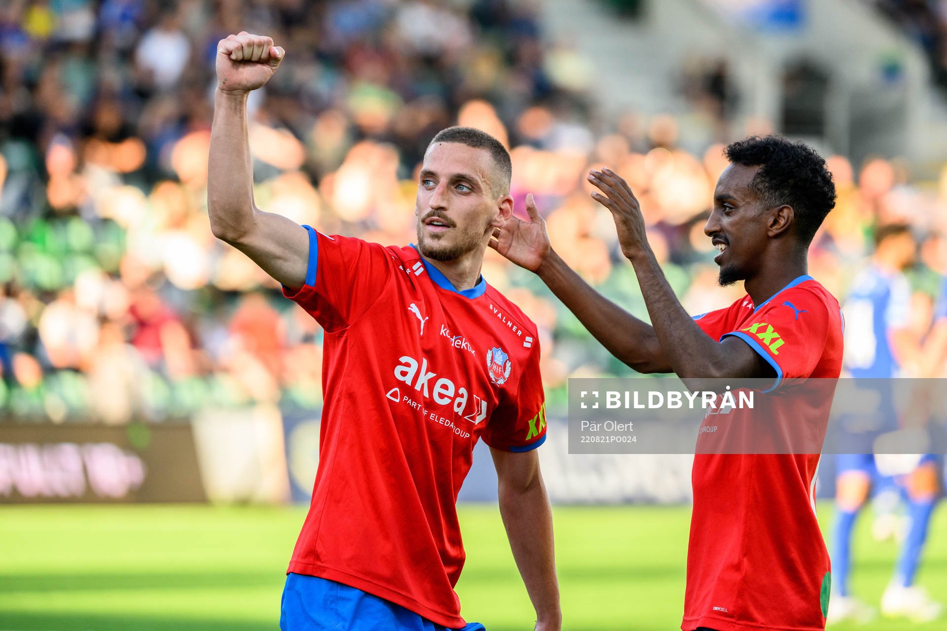 Helsingborgs Arian Kabashi jublar