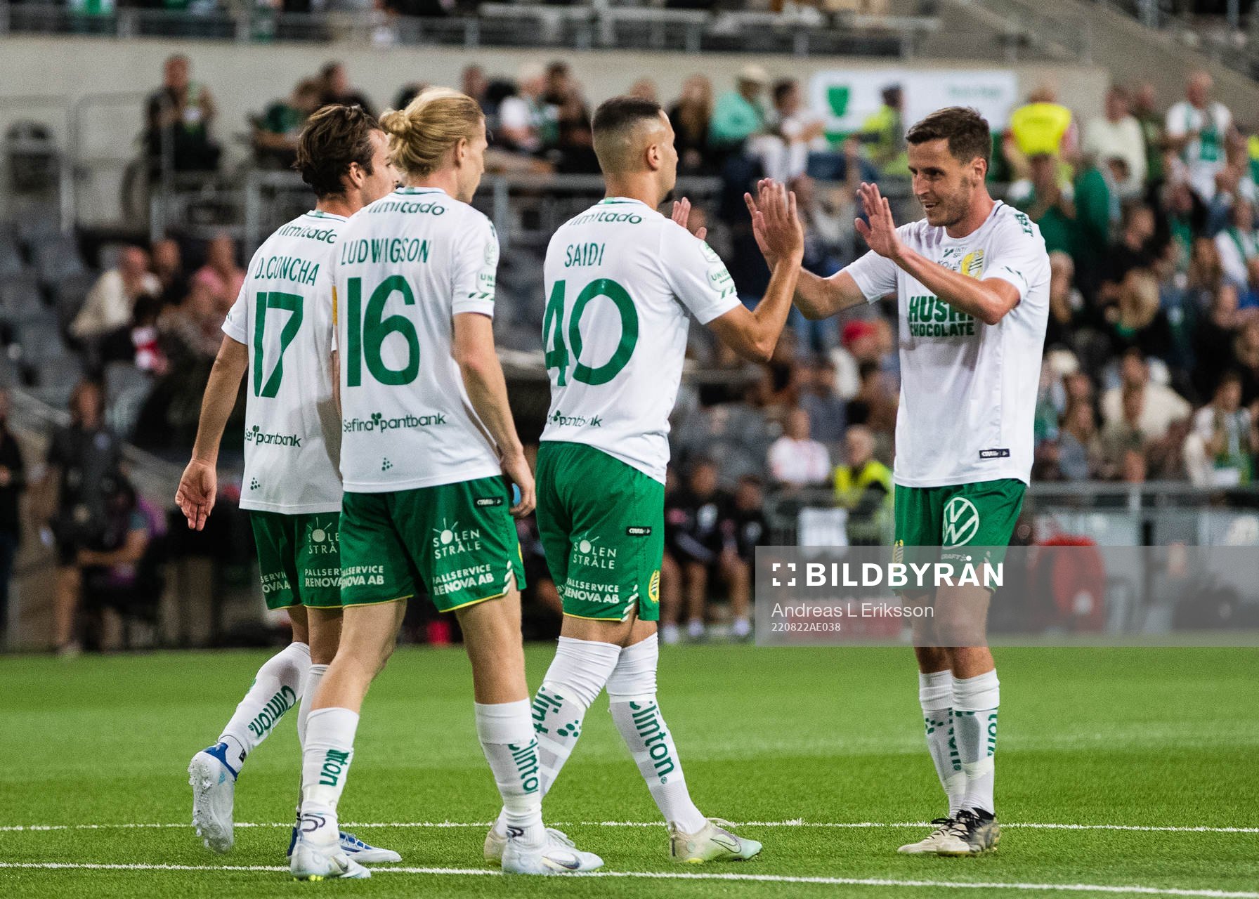 Hammarbys David Concha, Gustav Ludwigson och Jeppe Andersen