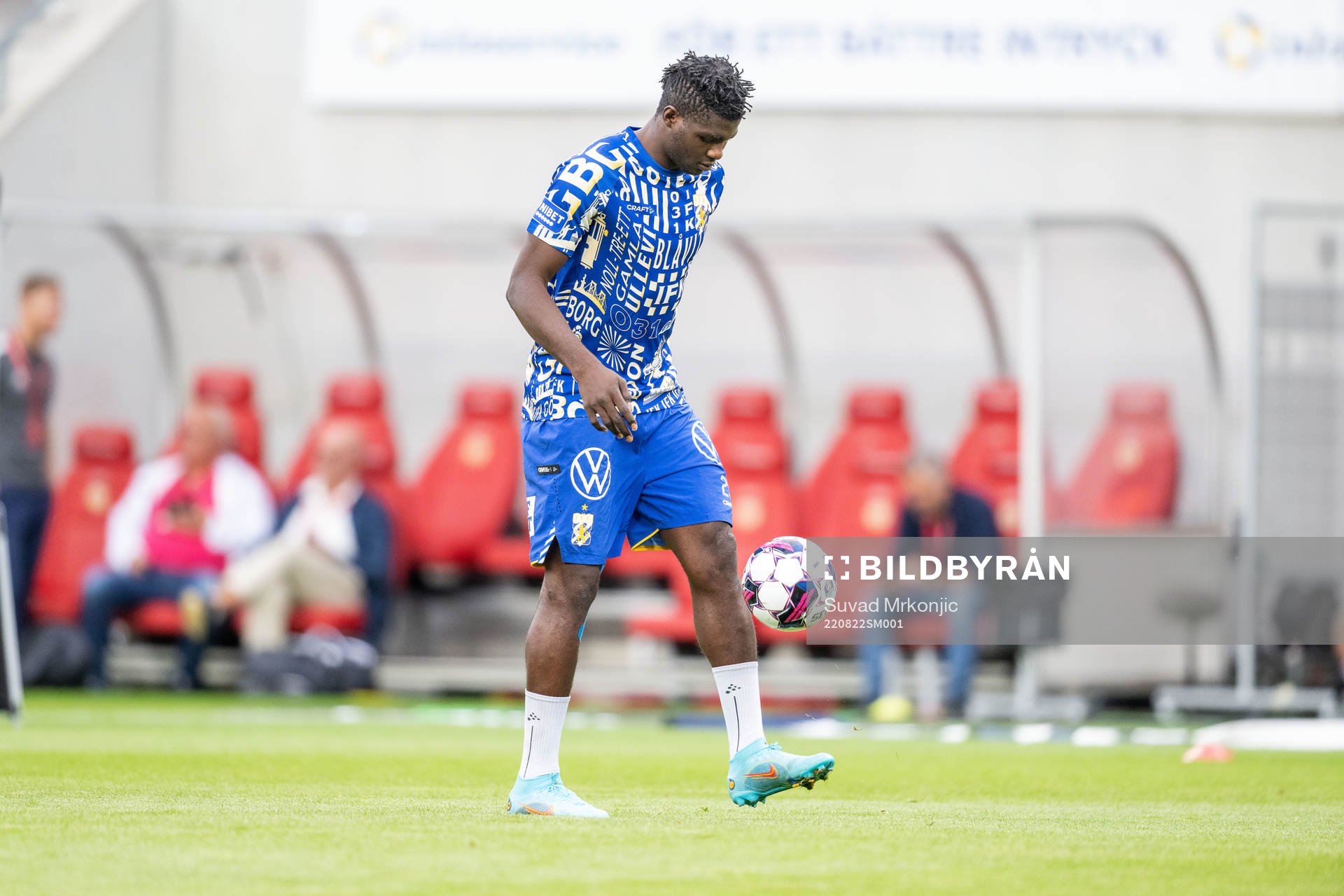 IFK Göteborgs Saidu Salisu inför fotbollsmatchen i Allsvenskan mellan Kalmar och IFK Göteborg den 22 augusti 2022 i Kalmar. 