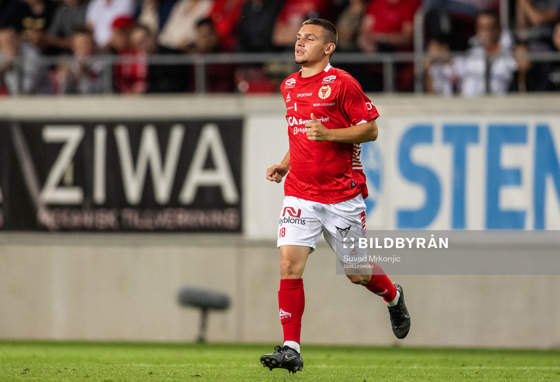 Kalmars Isak Bjerkebo under fotbollsmatchen i Allsvenskan mellan Kalmar och IFK Göteborg den 22 augusti 2022 i Kalmar. 