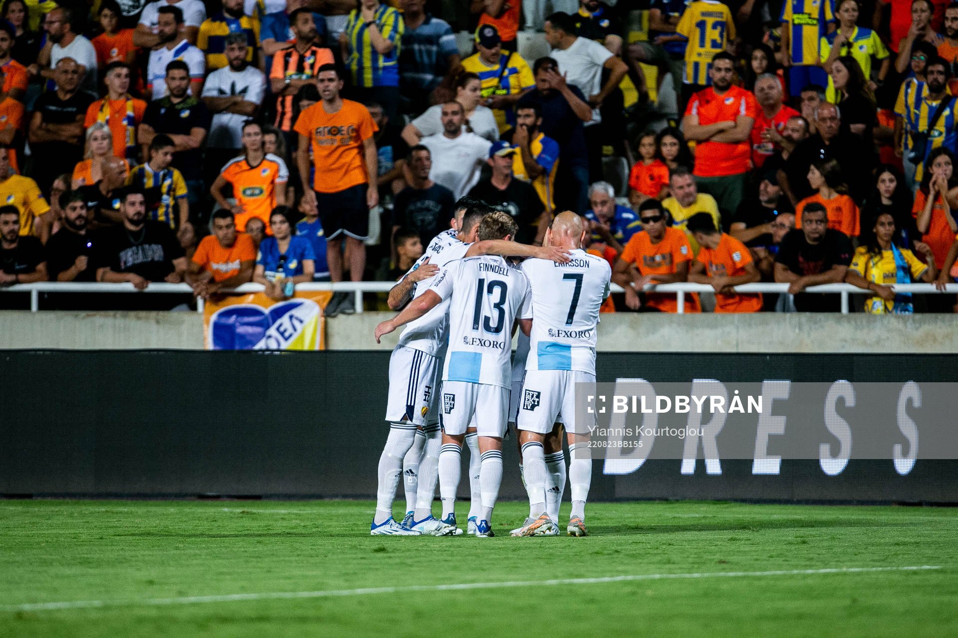 Players of Djurgården celebrates after 2-1 during the UEFA Conference League playoff match between Apoel and Djurgården on August 23, 2022 in Strovolos.