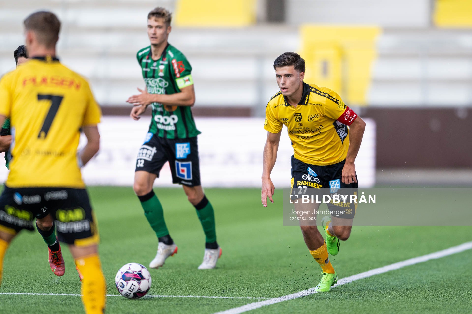 Elfsborgs Besfort Zeneli under fotbollsmatchen i U21 Allsvenskan mellan Elfsborg och Varberg den 23 augusti 2022 i Borås. 