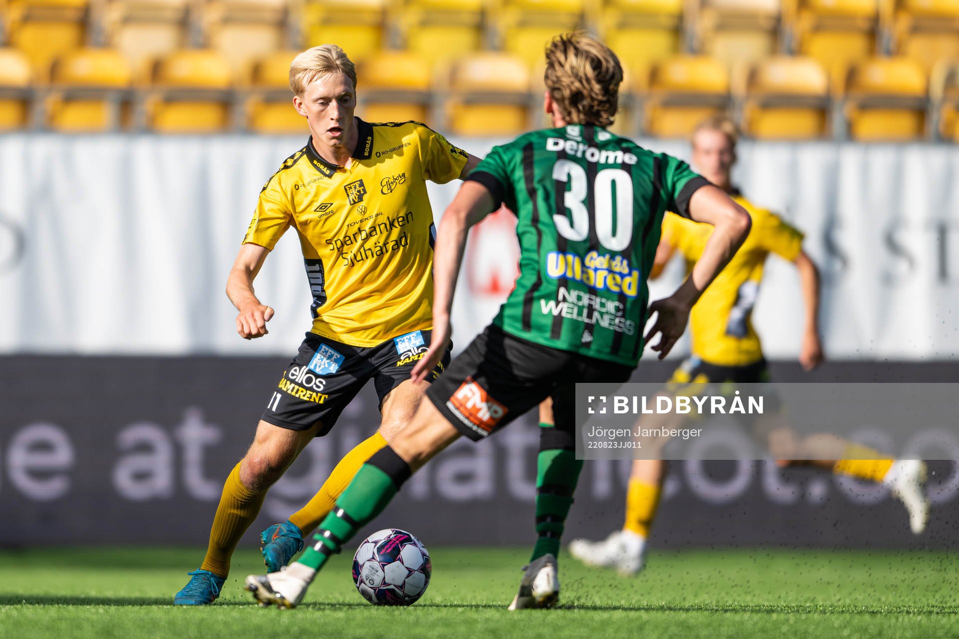 Elfsborgs Carl Mauritzson under fotbollsmatchen i U21 Allsvenskan mellan Elfsborg och Varberg den 23 augusti 2022 i Borås. 