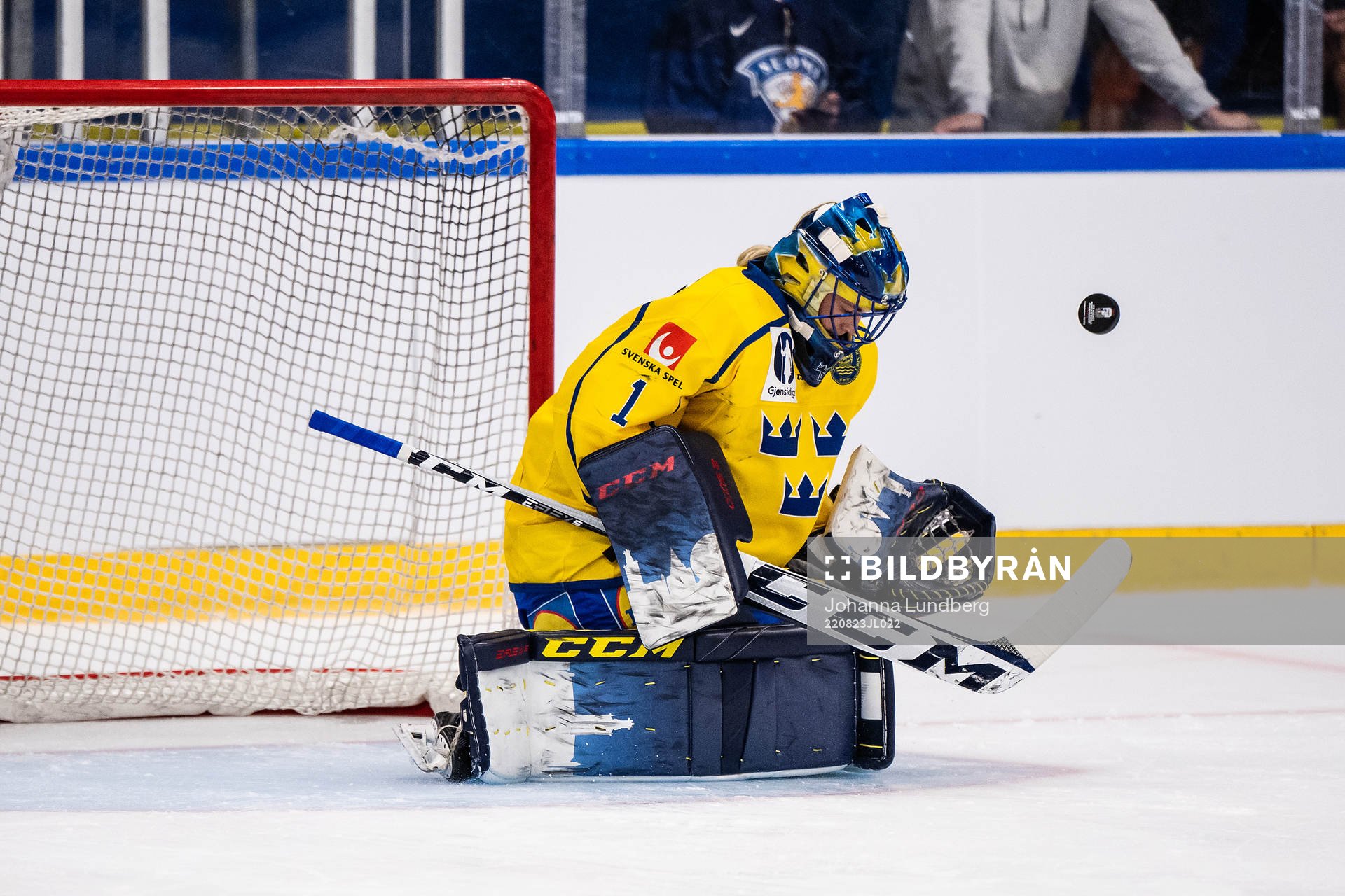 goaltender Ida Boman of Sweden at a penalty shoot out