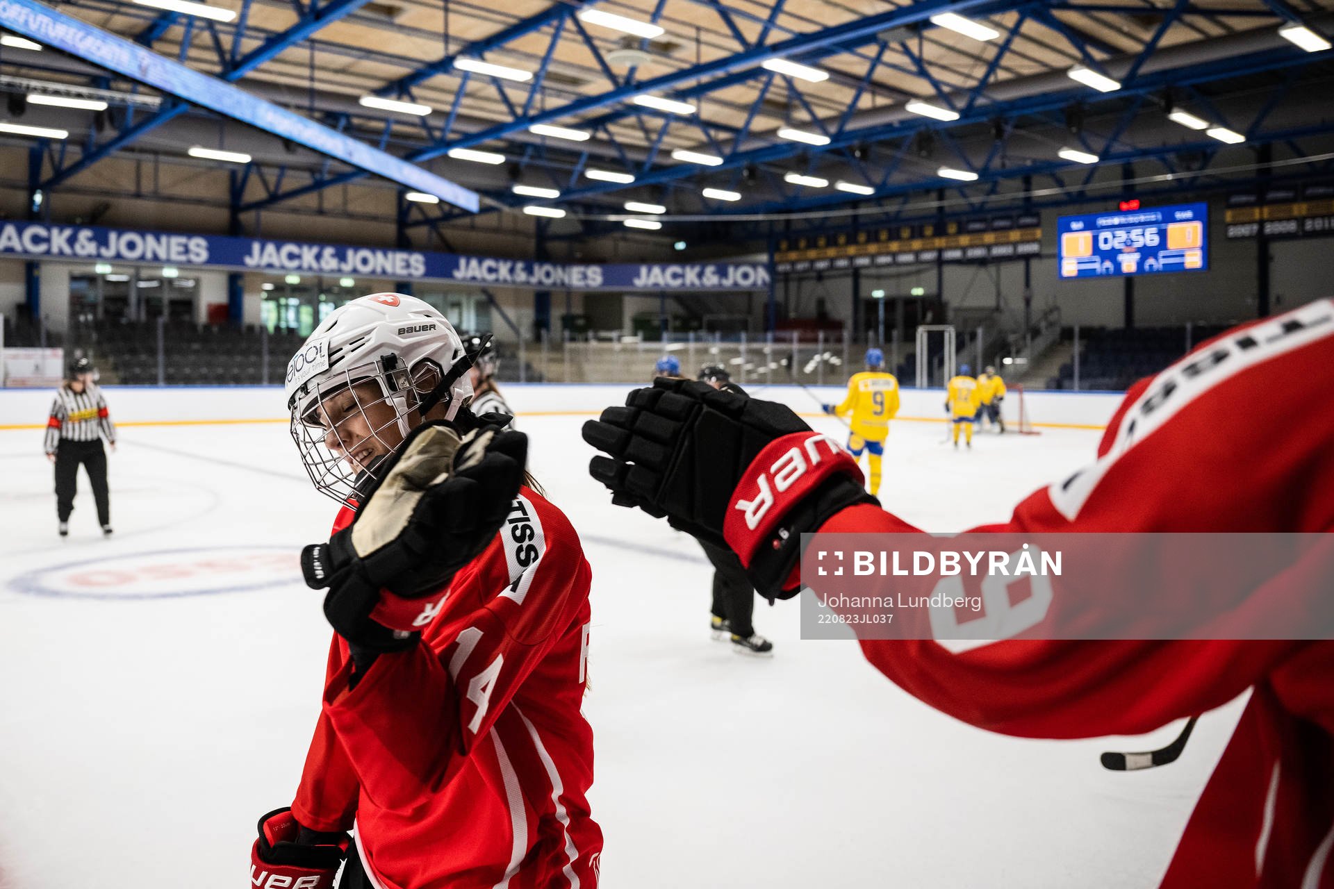 Evelina Raselli of Switzerland celebrates