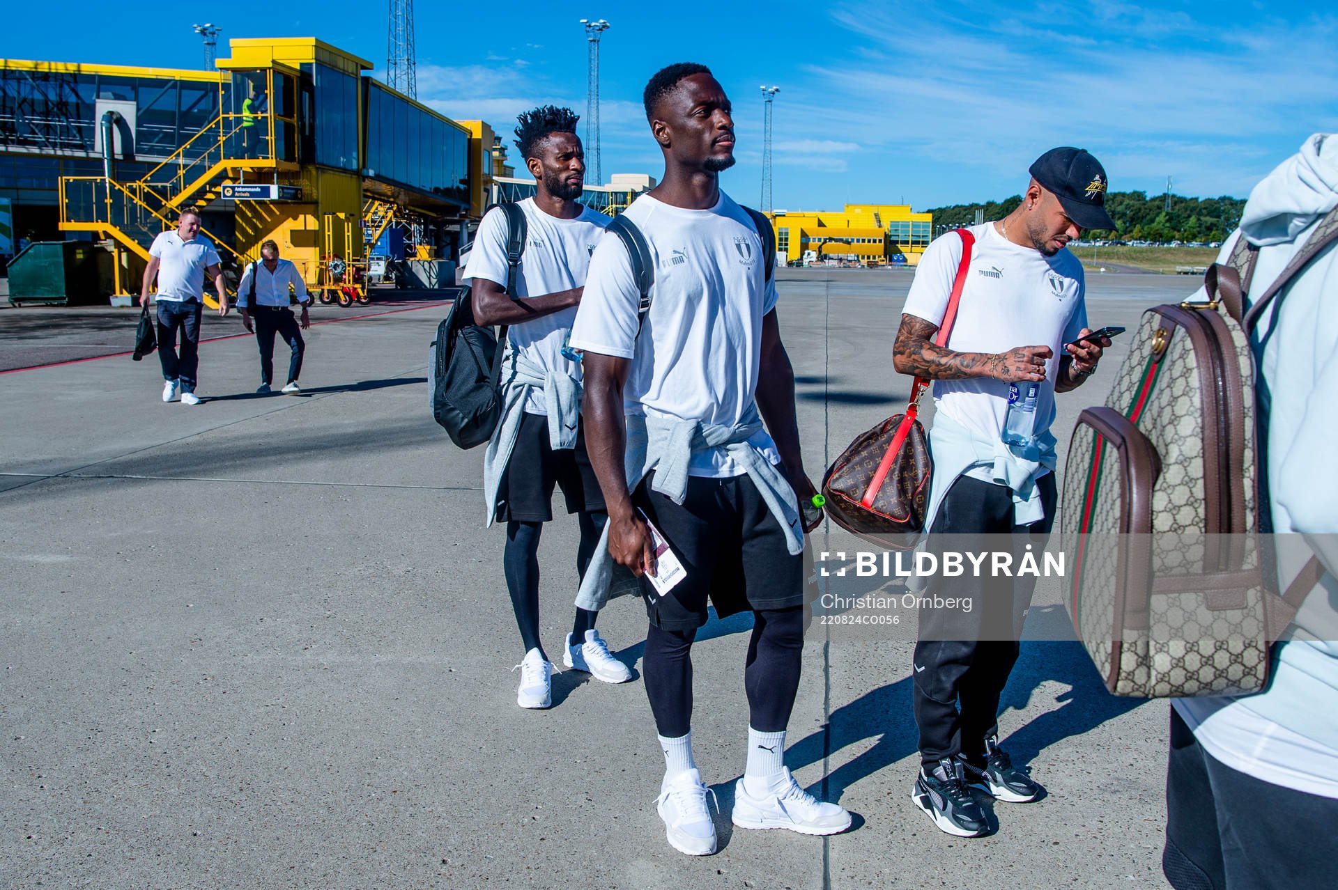 Emmanuel Lomotey, goalkeeper Ismael Diawara and Sergio Pena
