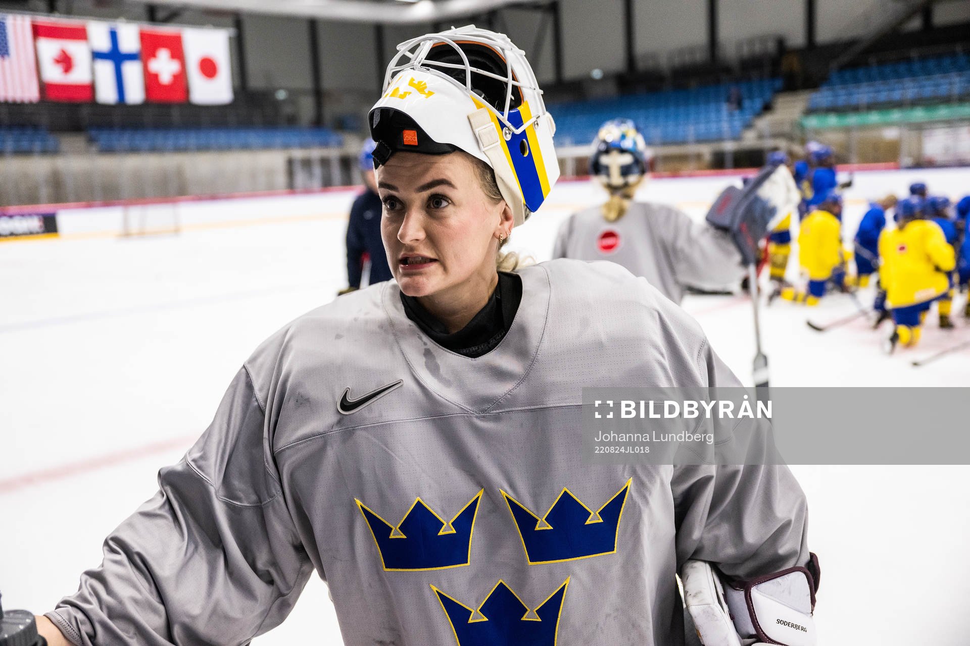 goaltender Emma Söderberg of the Swedish women's national