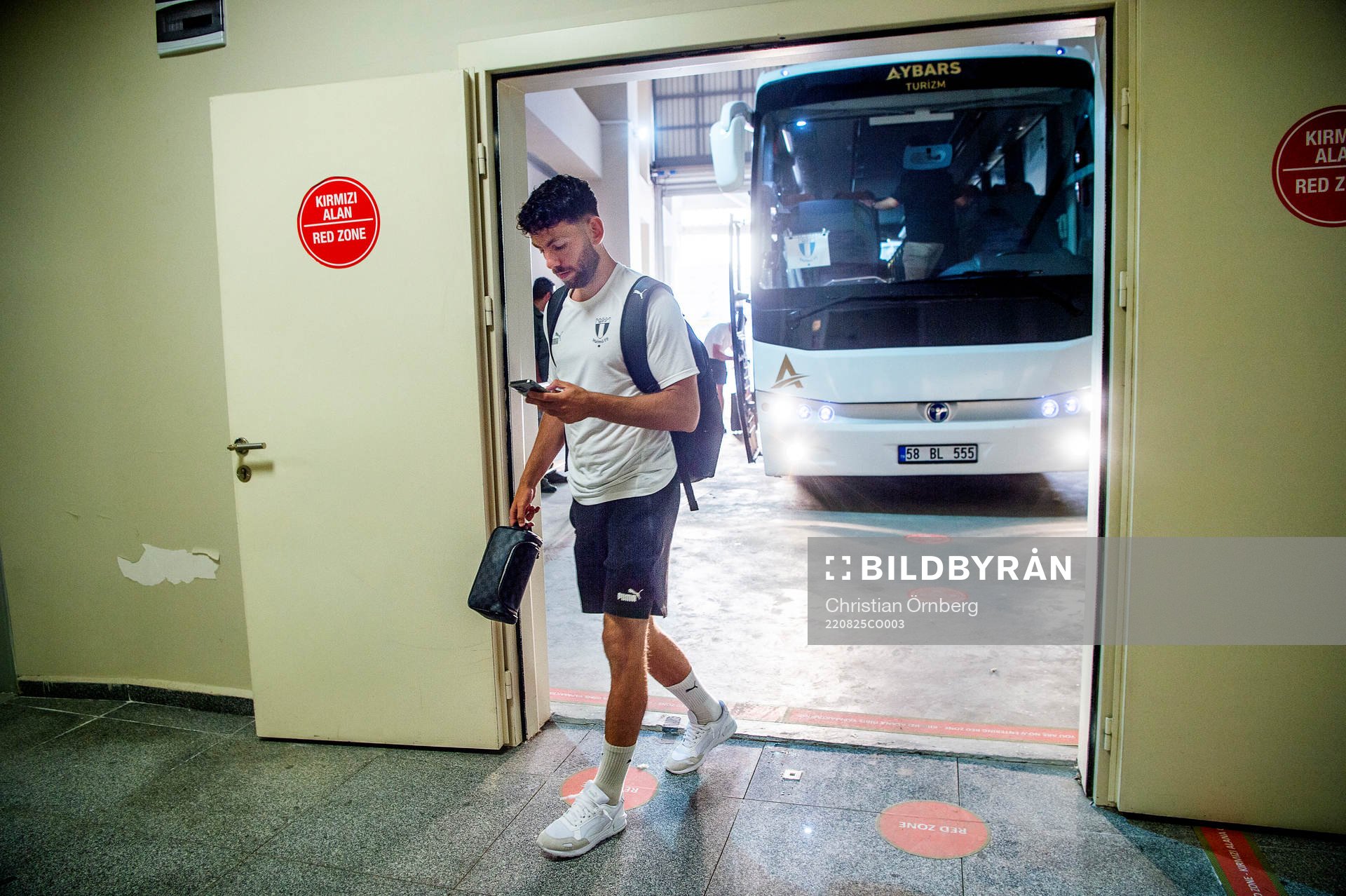 Erdal Rakip of Malmö FF arriving