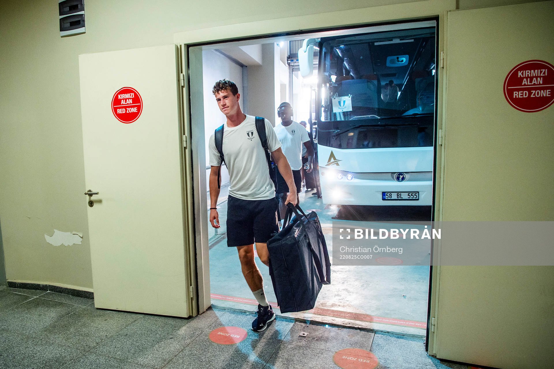 Goalkeeper Viktor Andersson of Malmö FF arriving