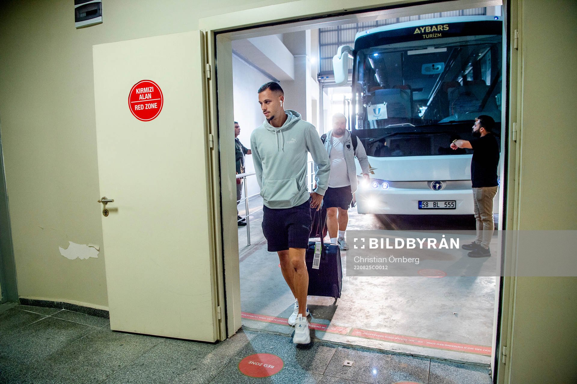 Veljko Birmancevic of Malmö FF arriving