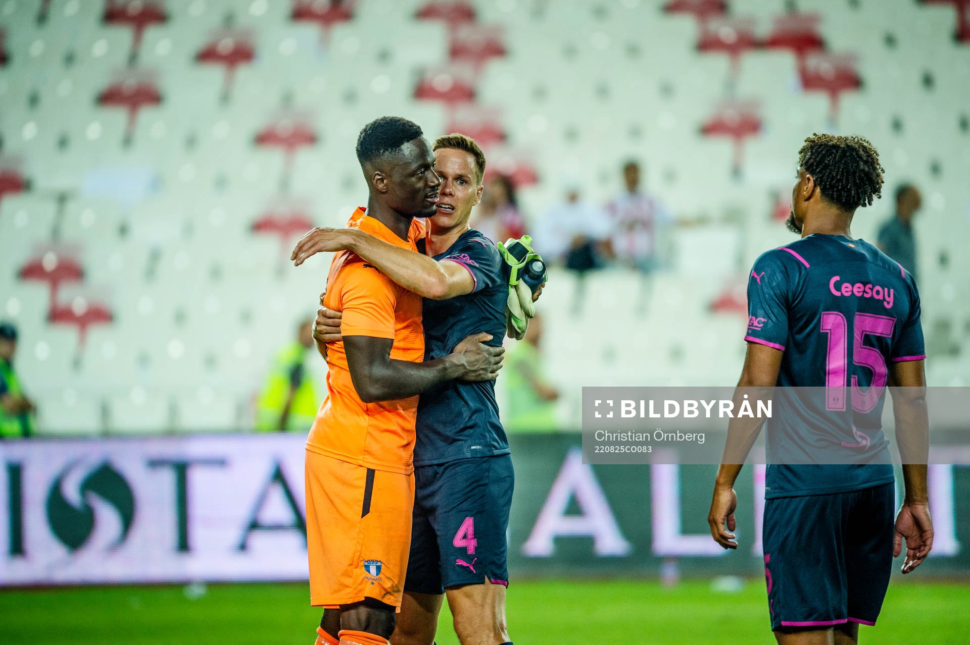 Goalkeeper Ismael Diawara, Niklas Moisander and Joseph