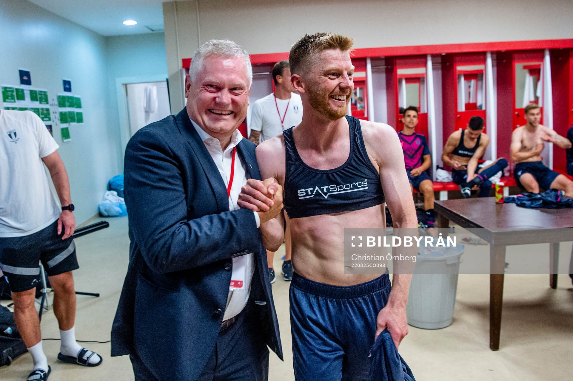 Anders Pålsson and Anders Christiansen celebrates