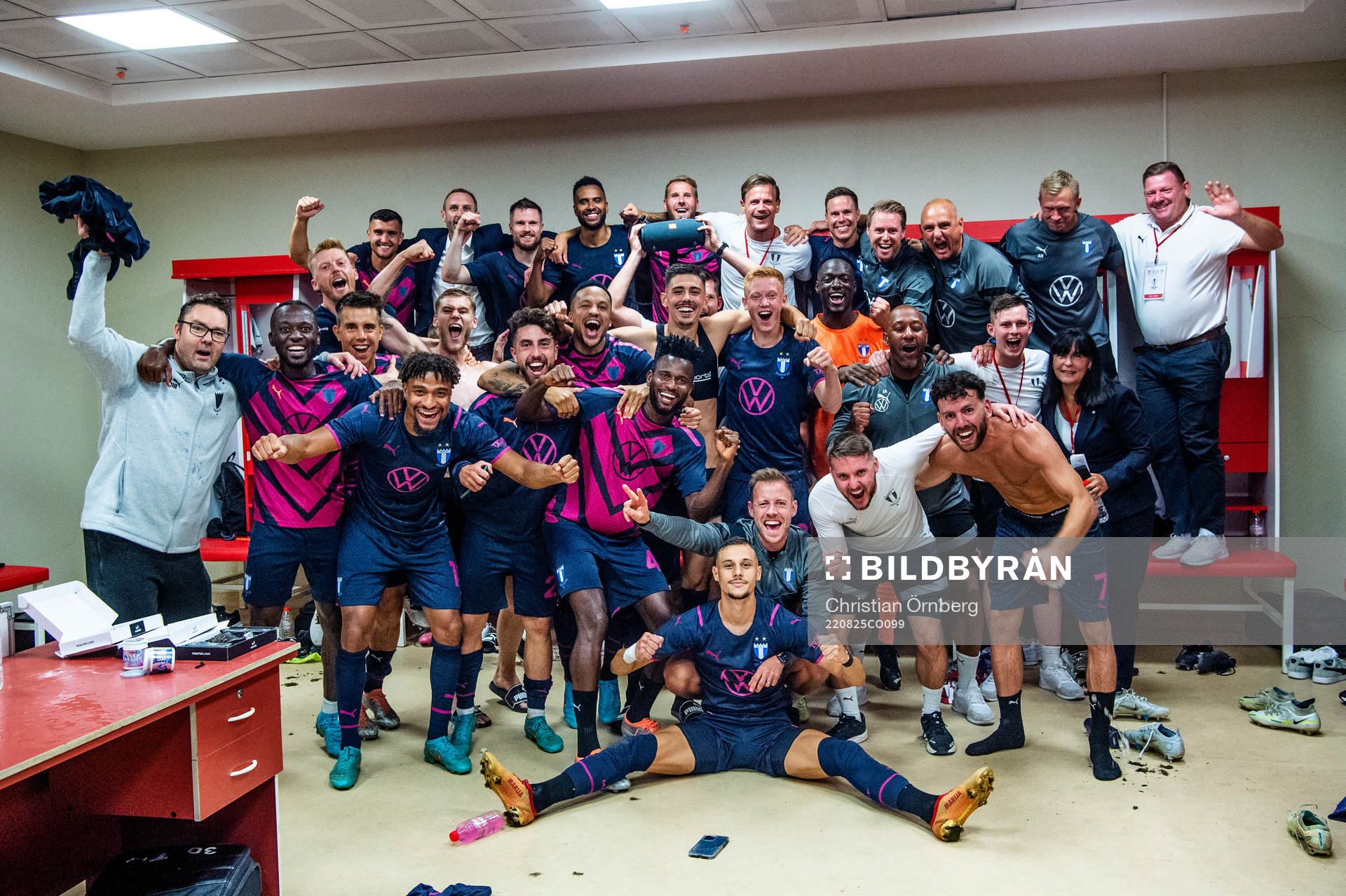 The team celebrates