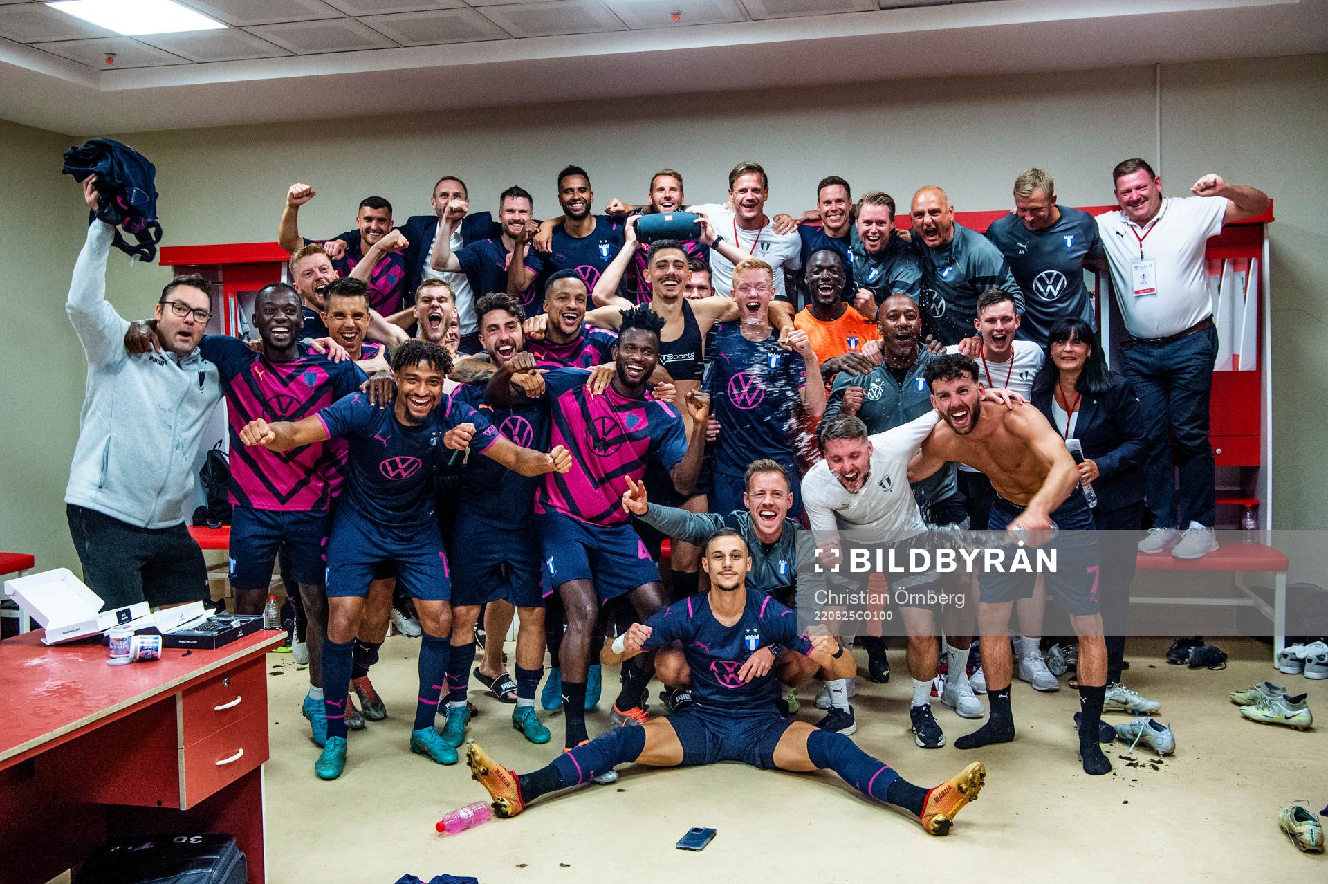The team celebrates