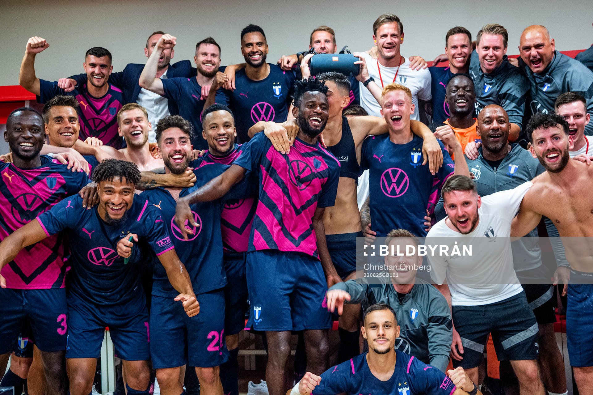 The team celebrates