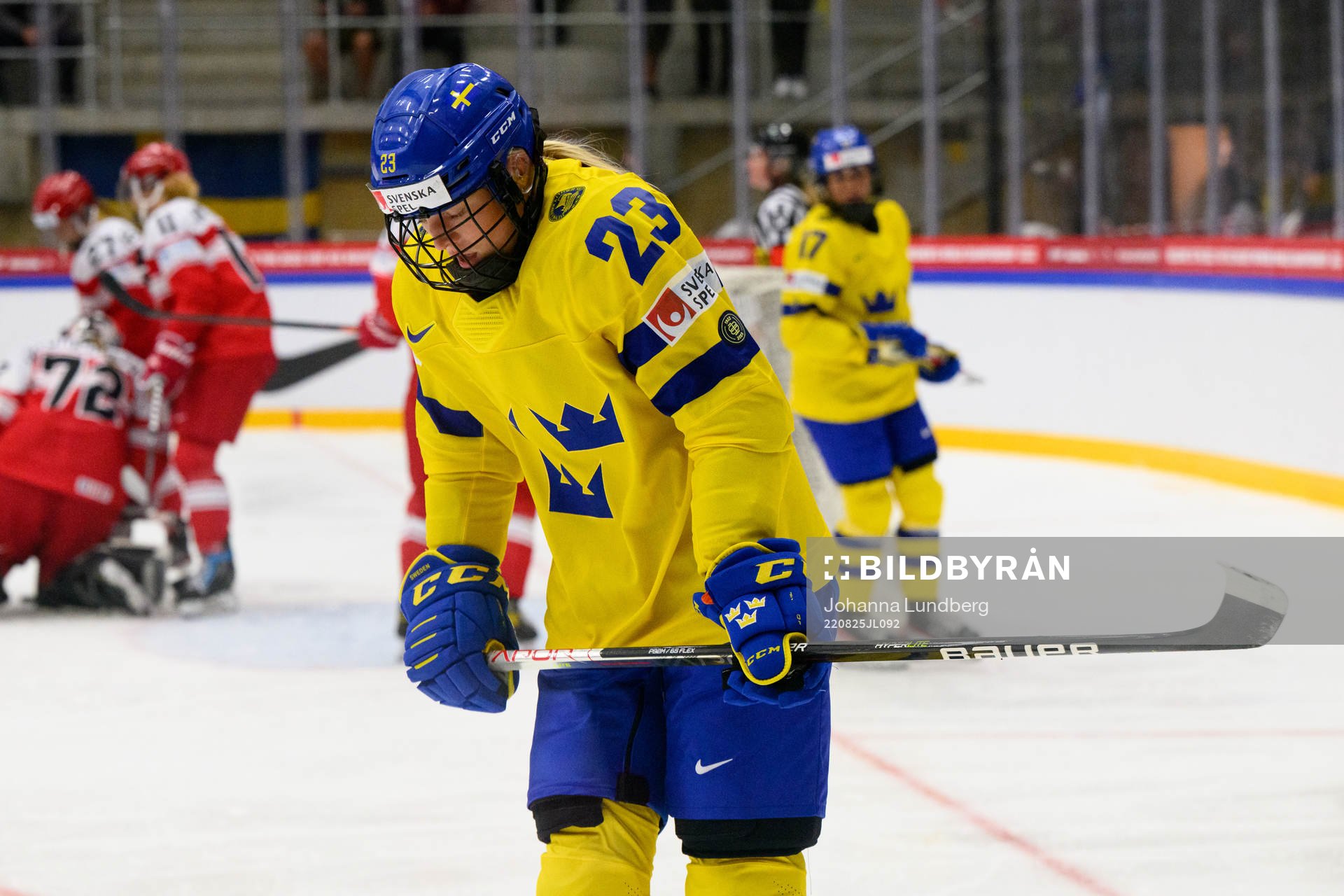 Thea Johansson of Sweden looks dejected