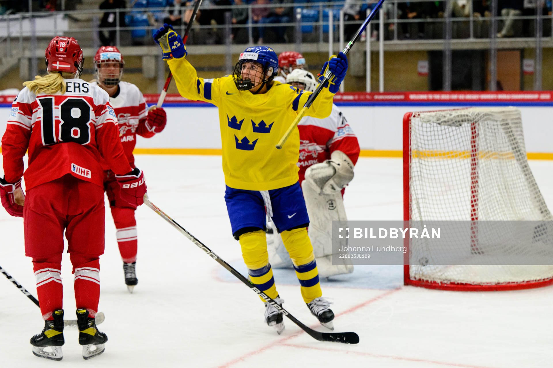 Celine Tedenby of Sweden celebrates