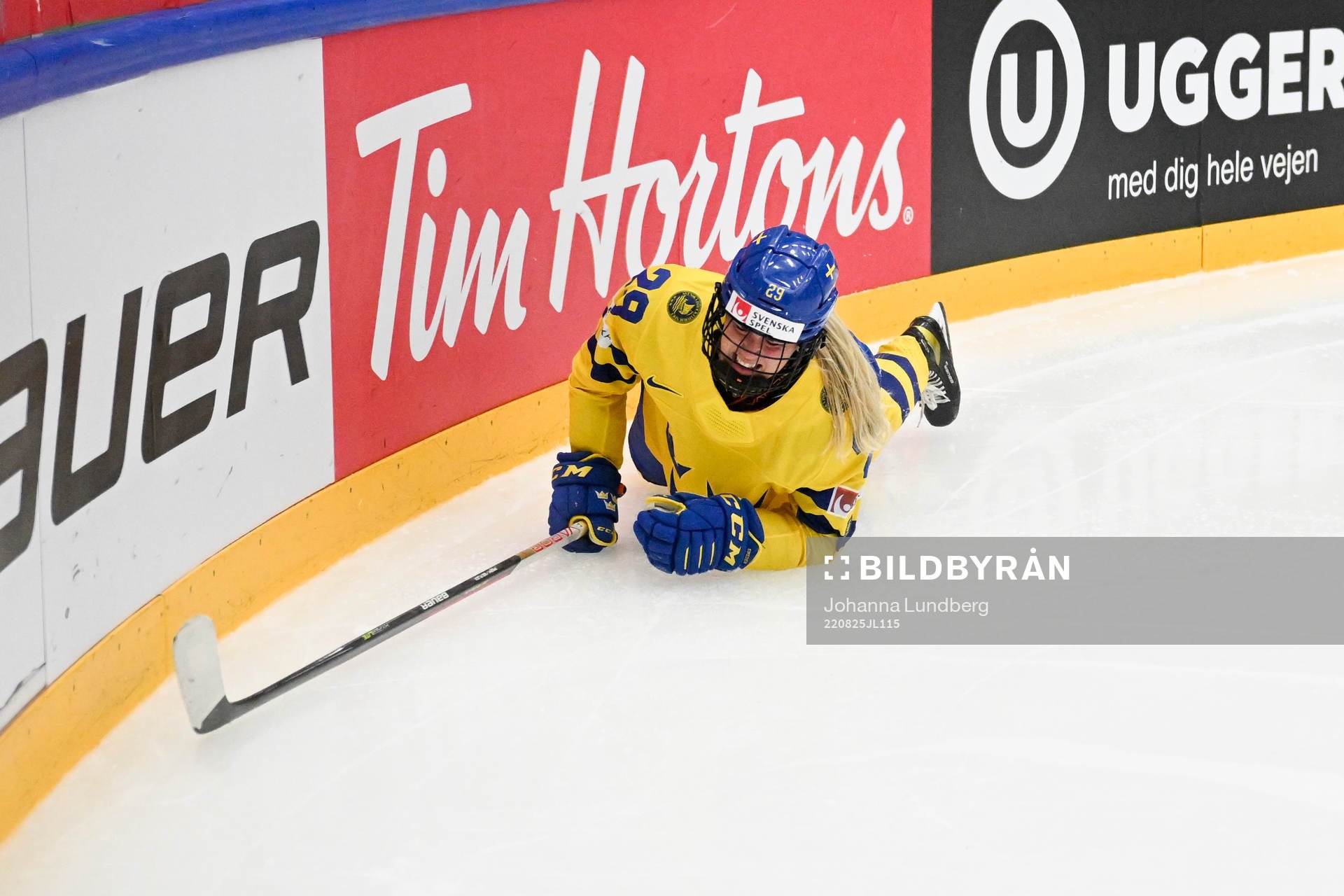 Olivia Carlsson of Sweden in pain