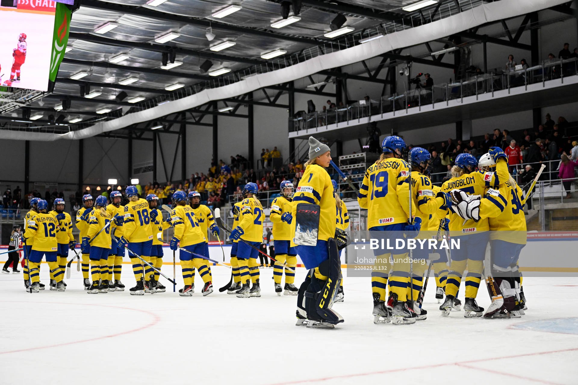 Players of Sweden celebrate
