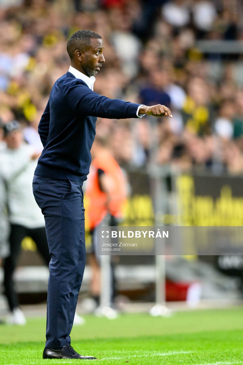 Henok Goitom, head coach of AIK during the UEFA Conference League playoff match between AIK and FC Slovacko on August 25, 2022 in Stockholm.