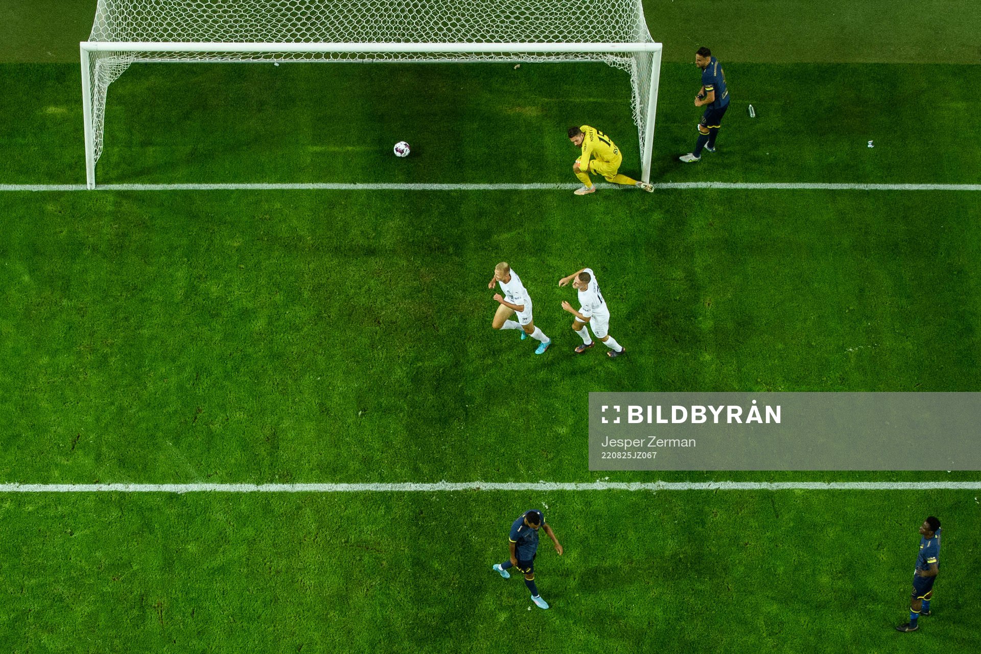 goalkeeper Kristoffer Nordfeldt of AIK looks dejected as