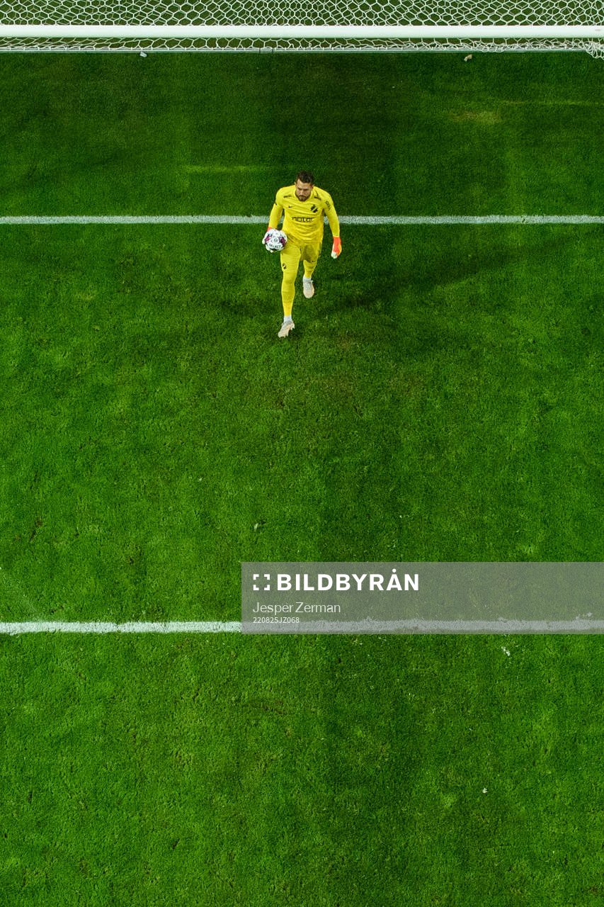 goalkeeper Kristoffer Nordfeldt of AIK looks dejected