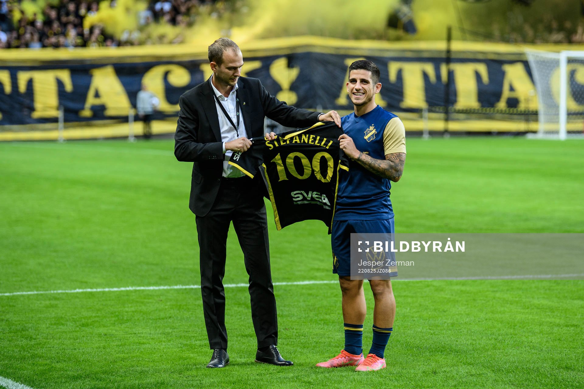 Nicolas Stefanelli of AIK and Henrik Jurelius, sports
