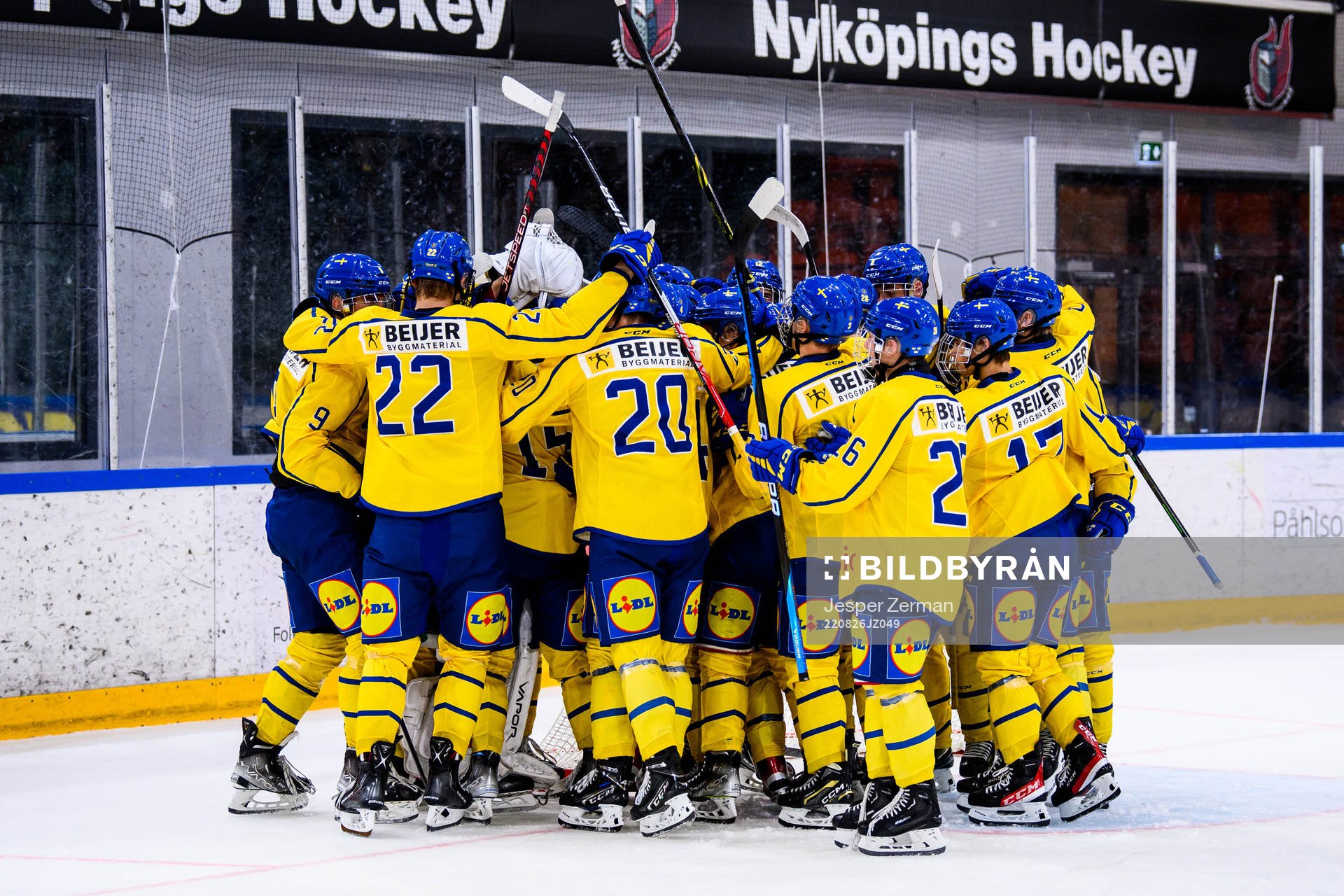 Sveriges spelare jublar