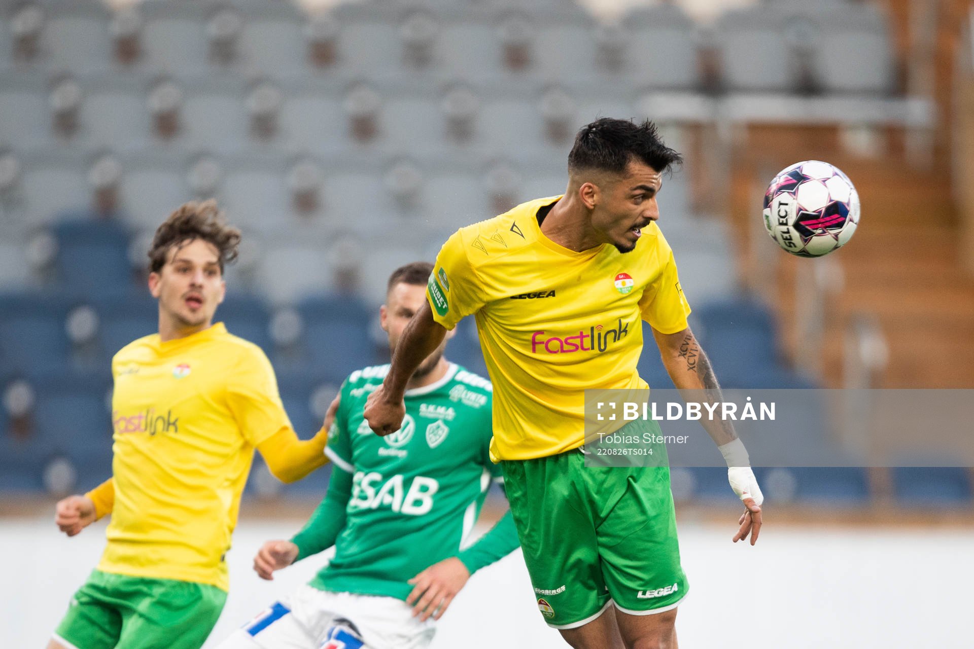 Dalkurds Abbas Mohamad under fotbollsmatchen i Superettan mellan Dalkurd och Brage den 26 augusti 2022 i Uppsala. 