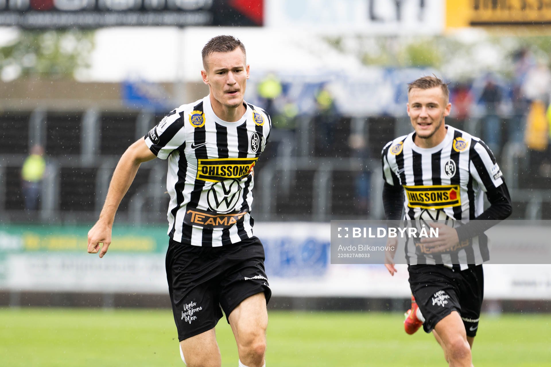 Landskronas Robin Dzabic och Melker Heier jublar