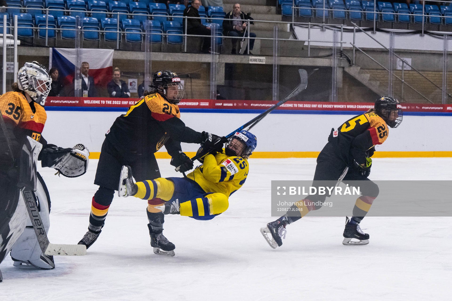 Tabea Botthof of Germany tackles Lina Ljungblom of Sweden