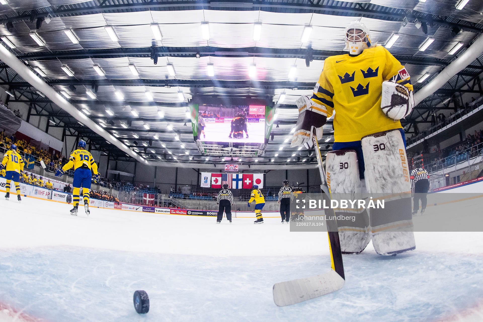 goaltender Emma Söderberg of Sweden looks dejected