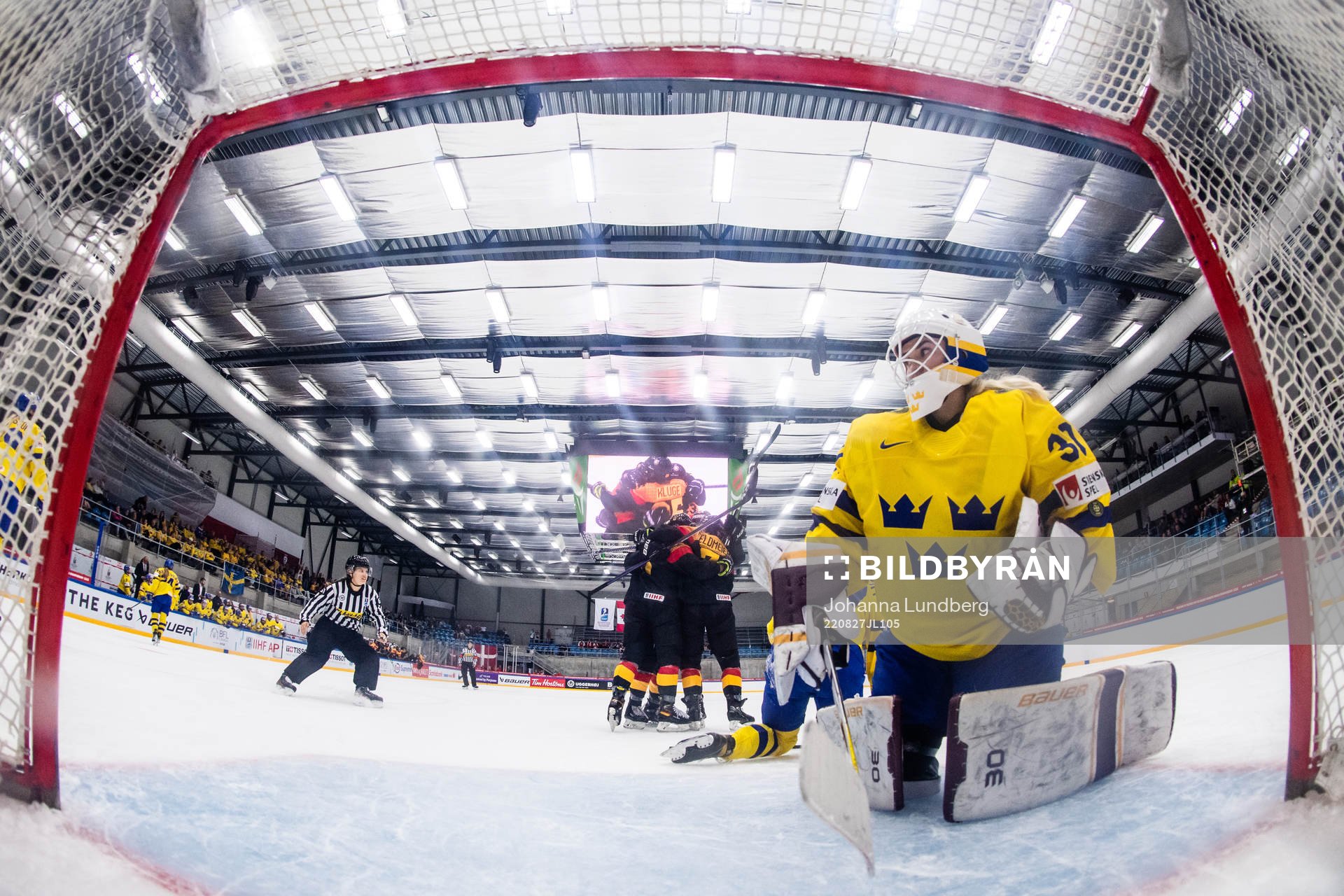 goaltender Emma Söderberg of Sweden looks dejected