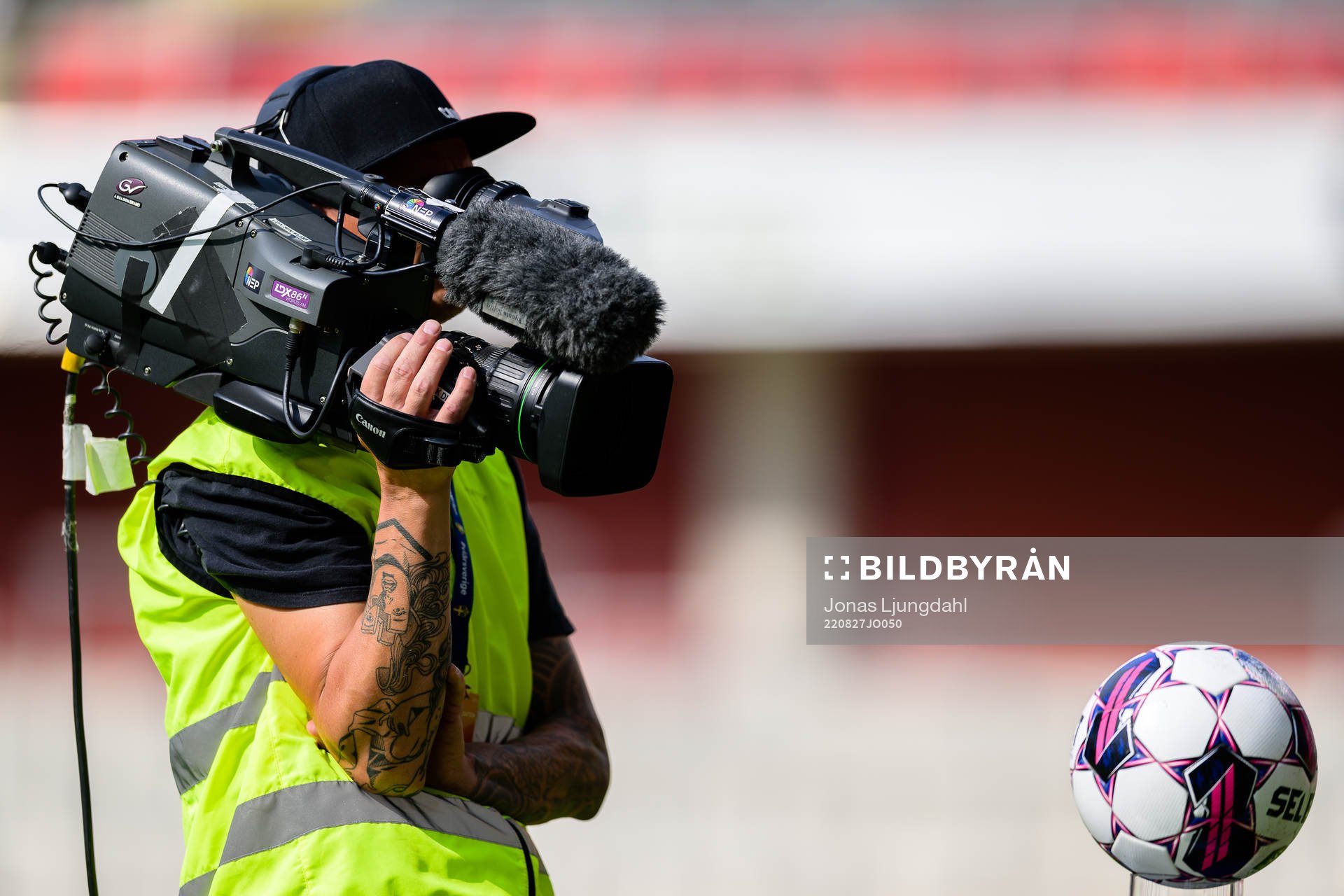 Kameraman filmar fotboll
