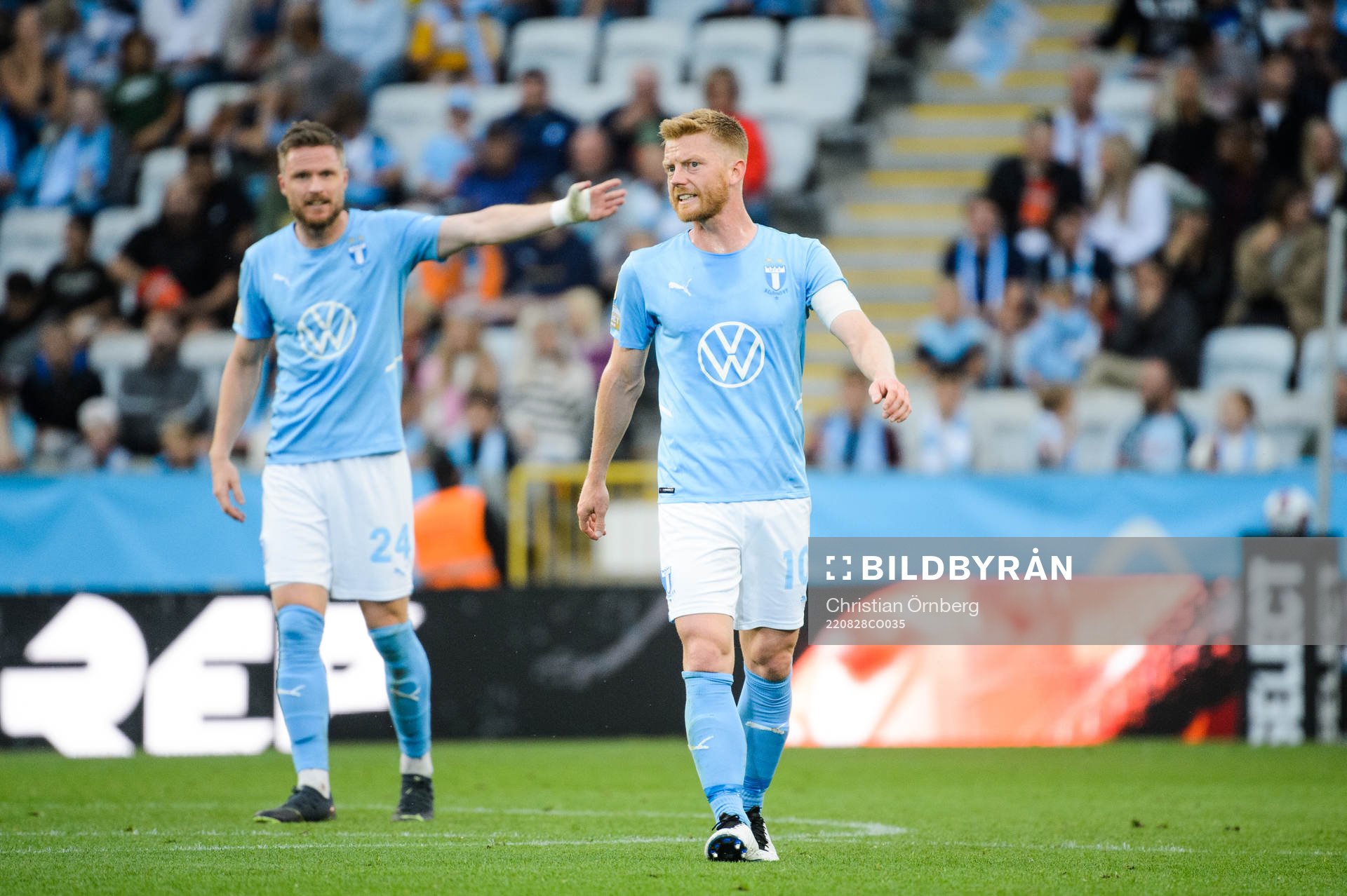 Malmö FFs Anders Christiansen och Lasse Nielsen deppar