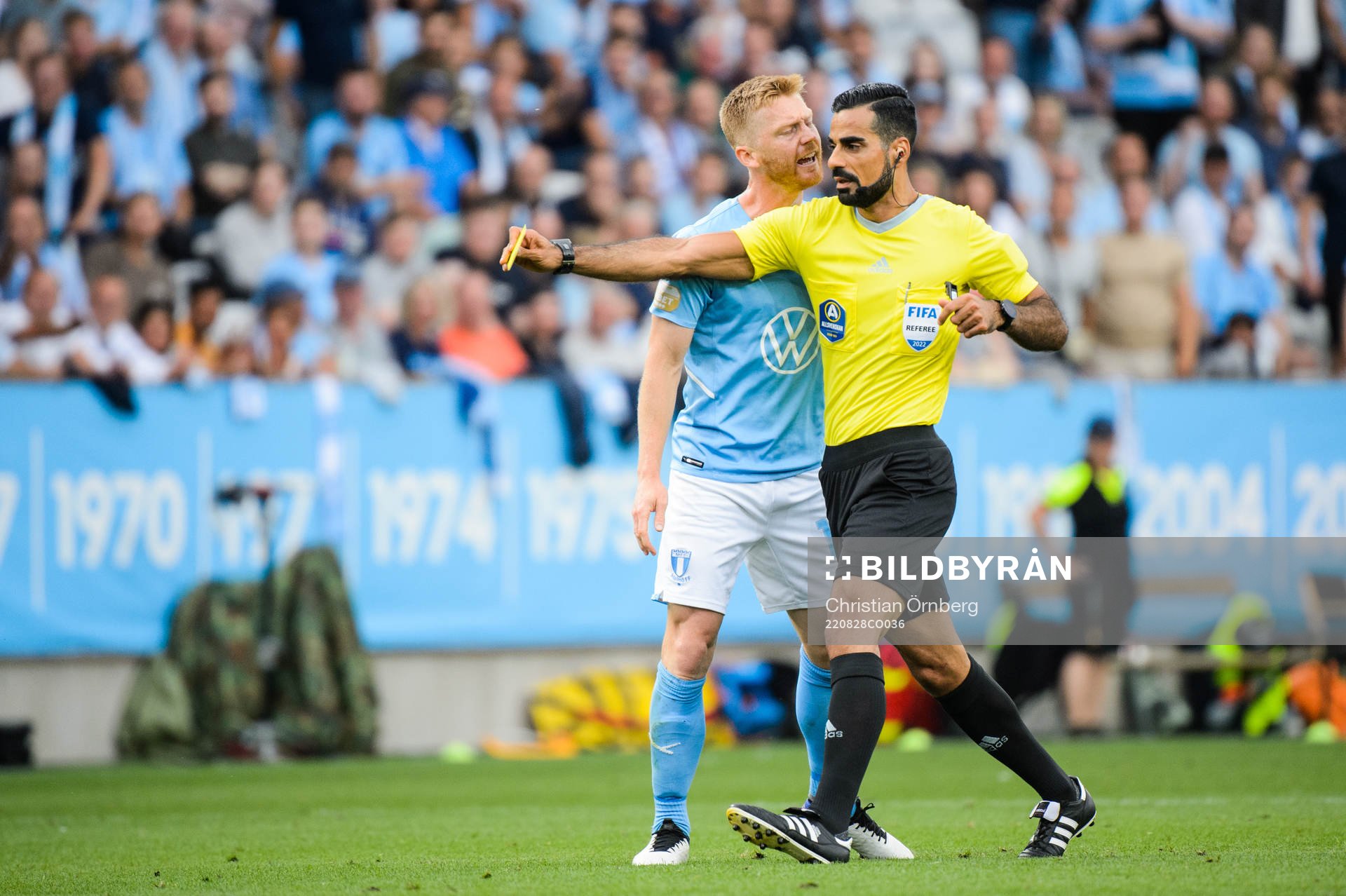Malmö FFs Anders Christiansen reagerar mot domare Mohammed