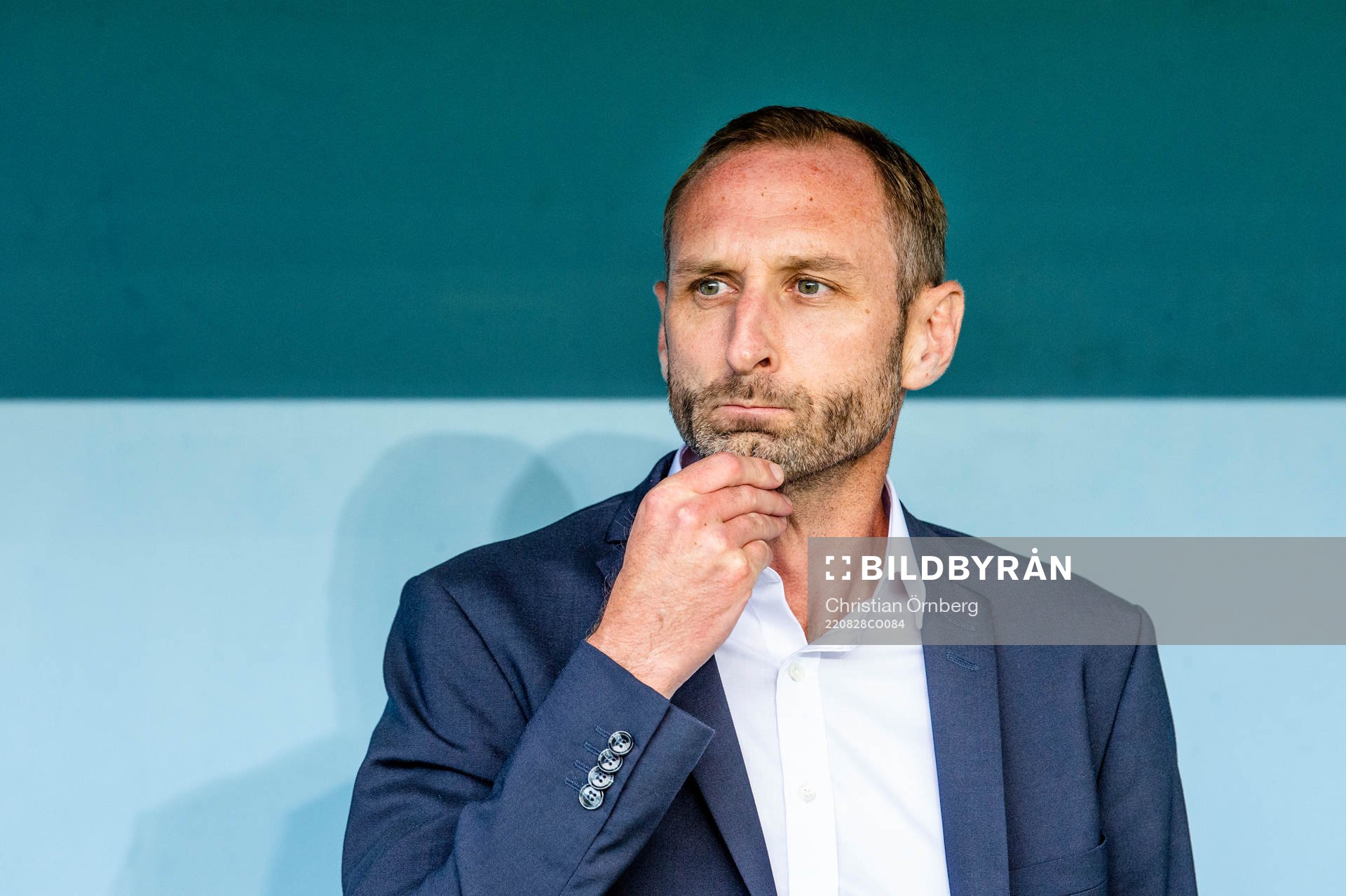 Malmö FFs tränare Andreas Georgson under fotbollsmatchen i Allsvenskan mellan Malmö FF och Kalmar den 28 augusti 2022 i Malmö. 