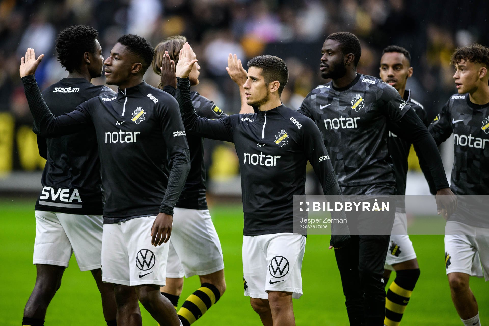 AIKs Josafat Mendes, Nicolas Stefanelli och Benjamin Mbunga