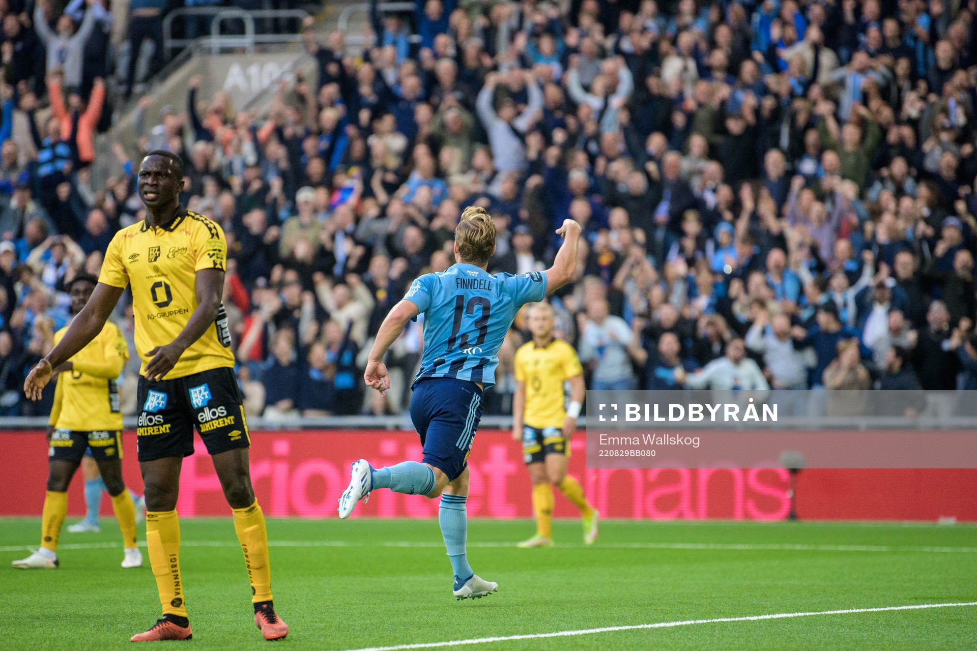 Djurgårdens Hampus Finndell jublar