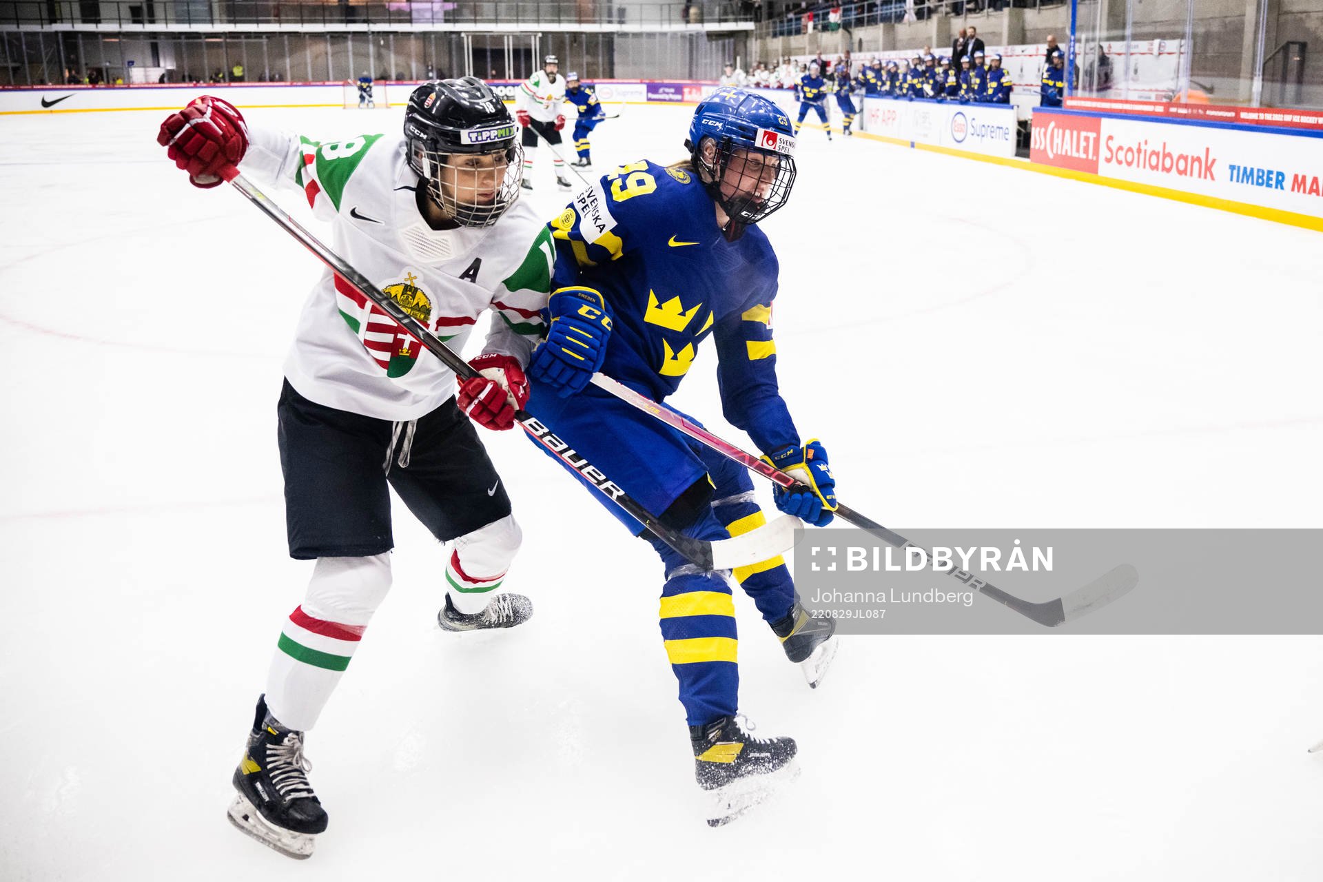 Alexandra Huszak of Hungary and Olivia Carlsson of Sweden