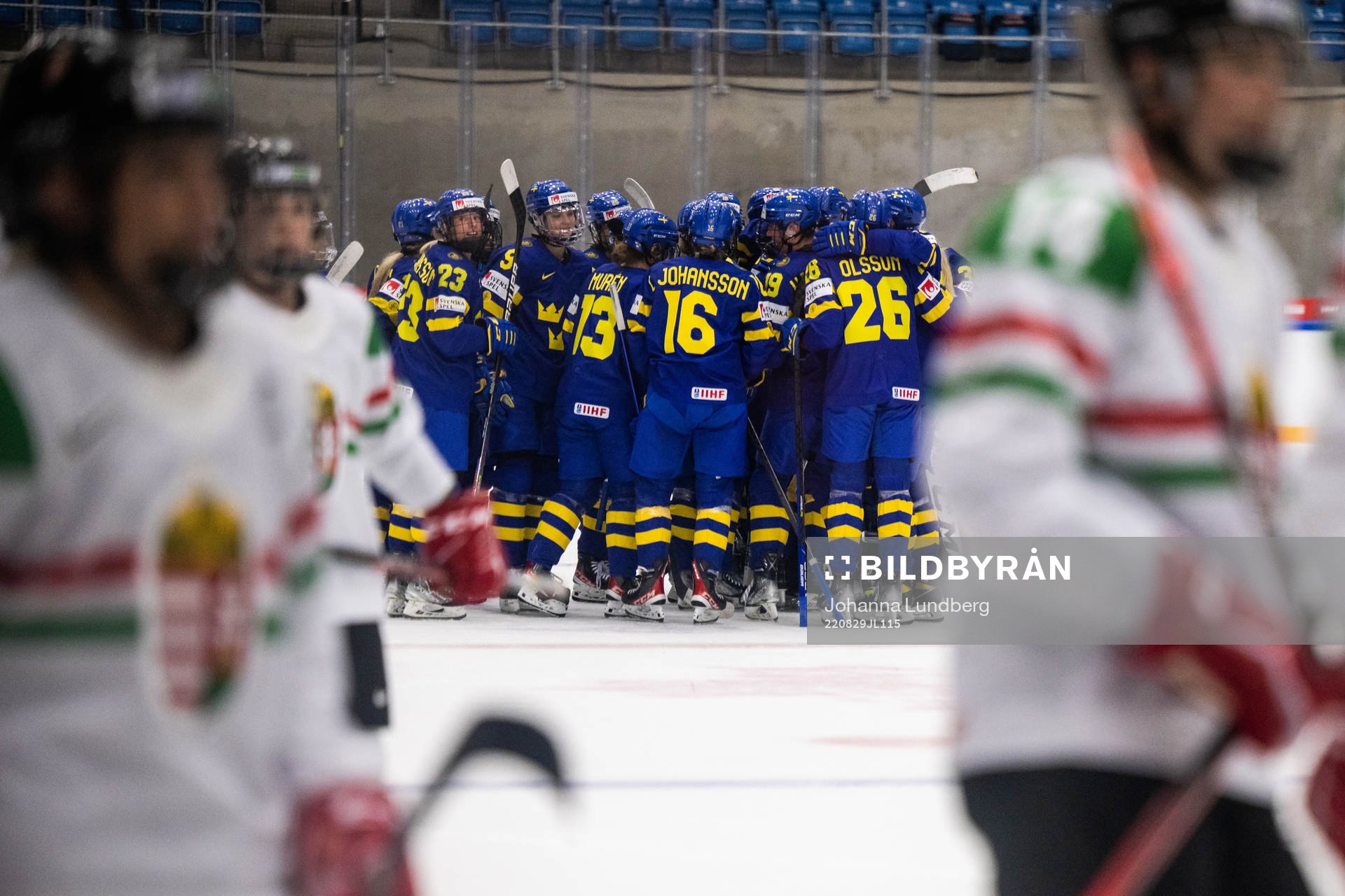Players of Sweden celebrate