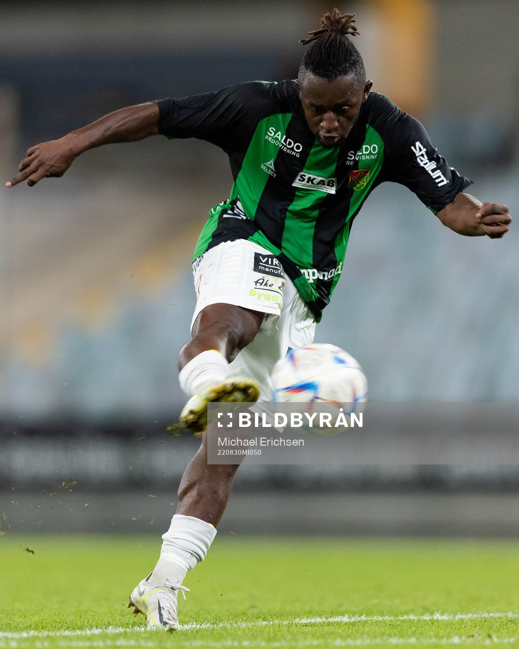 GAIS Michael Kargbo under fotbollsmatchen i Svenska Cupen mellan GAIS och Värnamo den 30 augusti 2022 i Göteborg. 