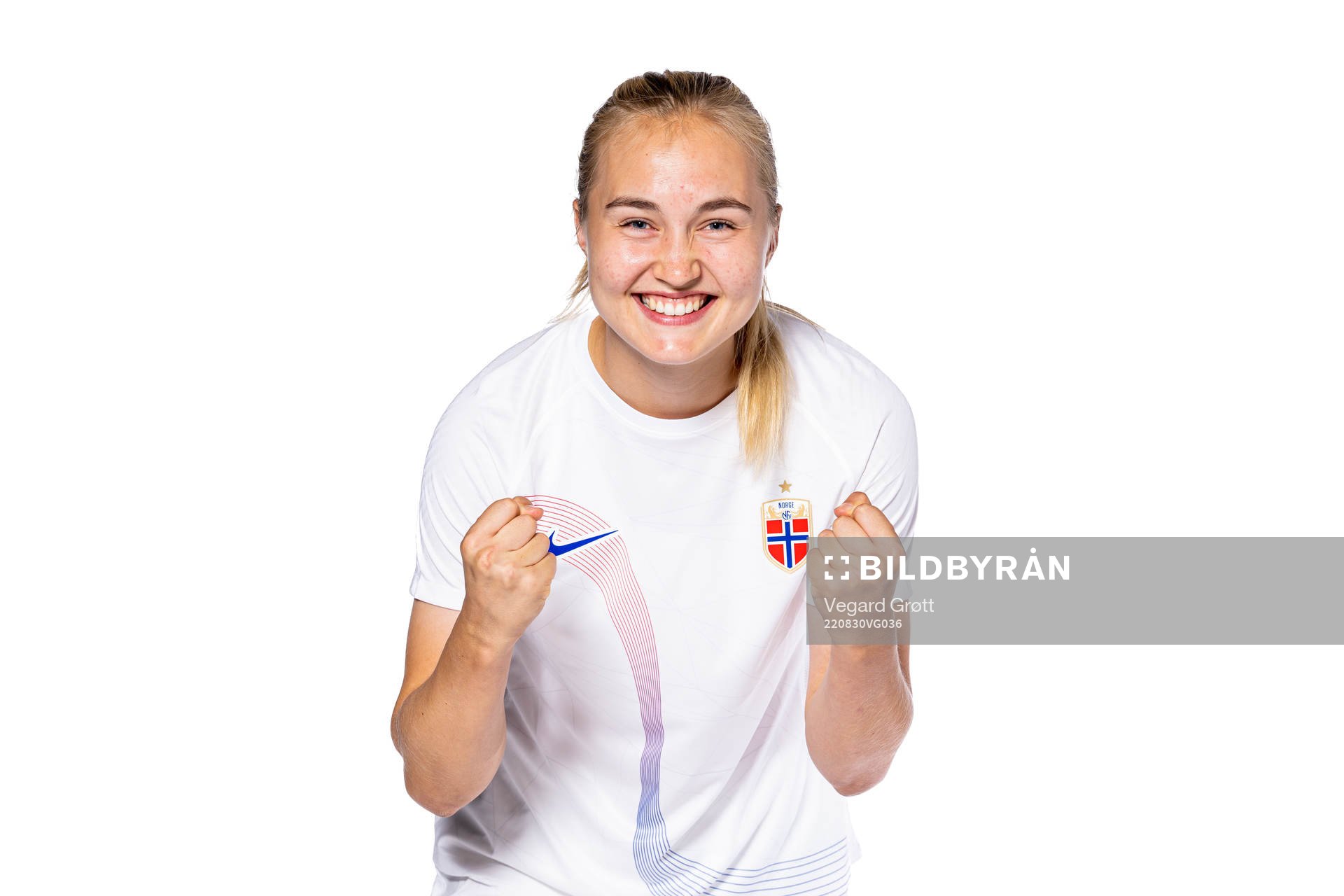 Noor Hoelsbrekken Eckhoff of the Norwegian women’s national football team poses for a portrait on August 29, 2022 in Oslo. 