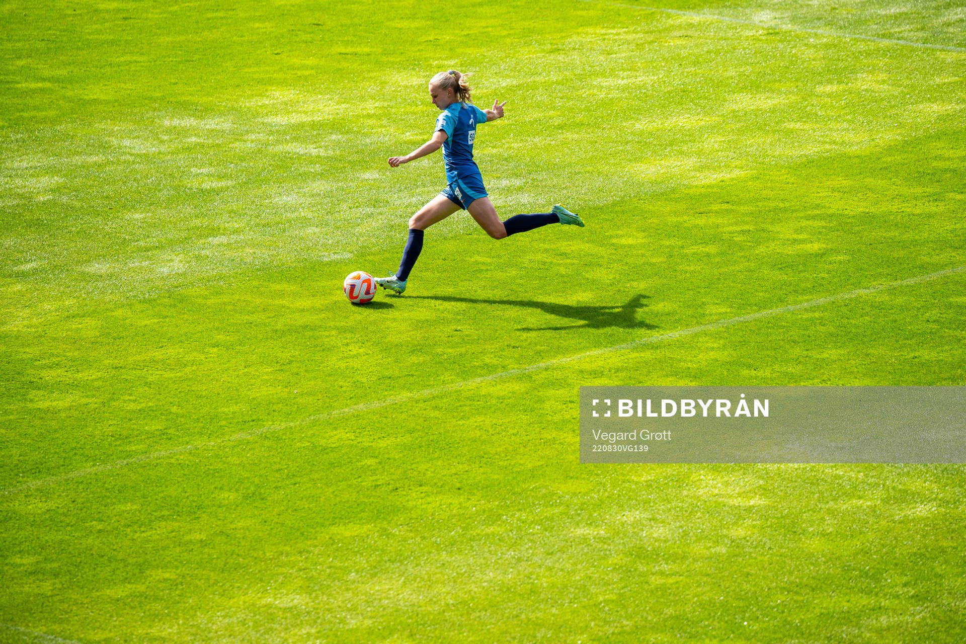 Emilie Marie Joramo of the Norwegian women's national football team during a training session on August 30, 2022 in Oslo. 