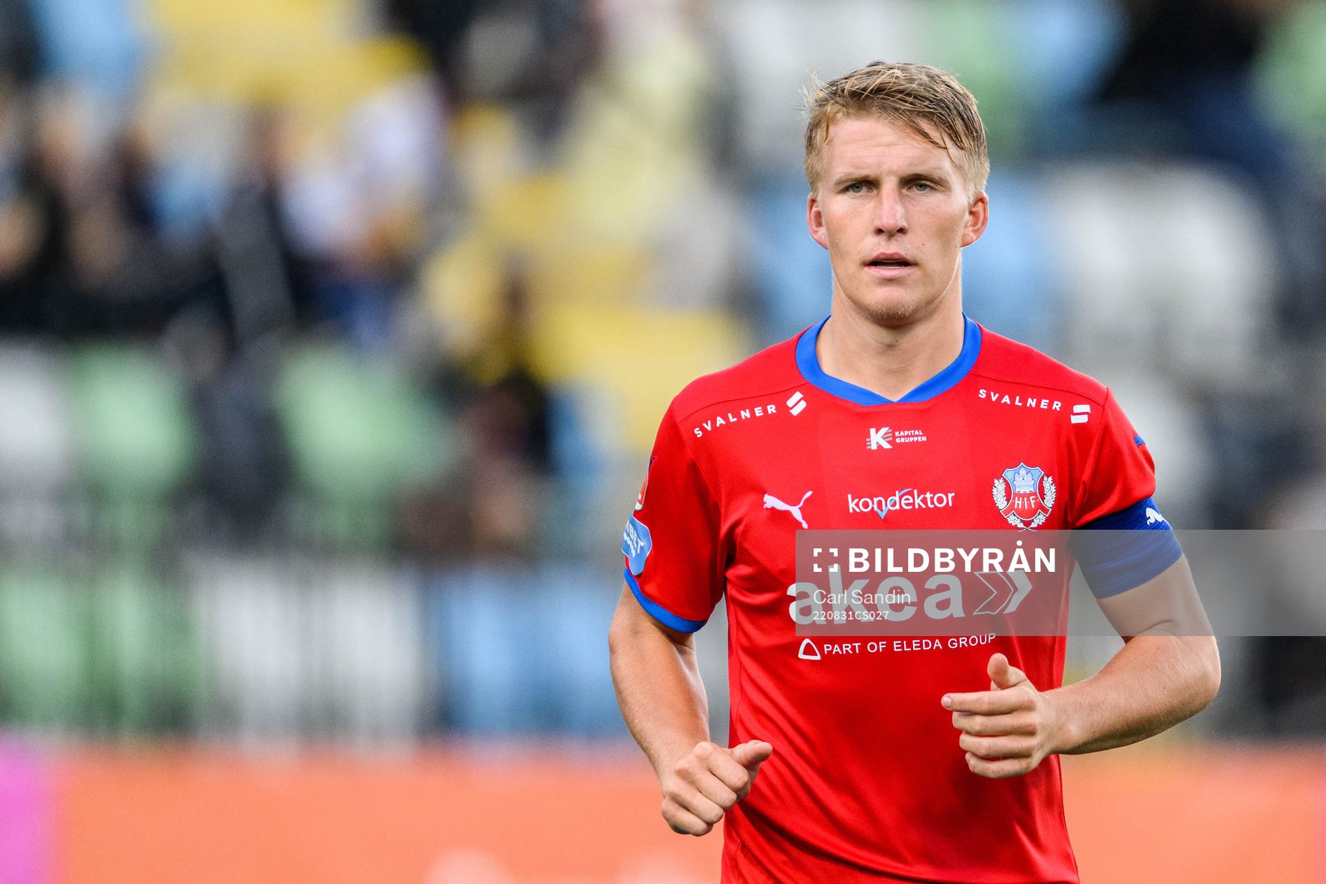 Helsingborgs Casper Widell under fotbollsmatchen i Svenska Cupen mellan IK Tord och Helsingborg den 31 augusti 2022 i Jönköping. 